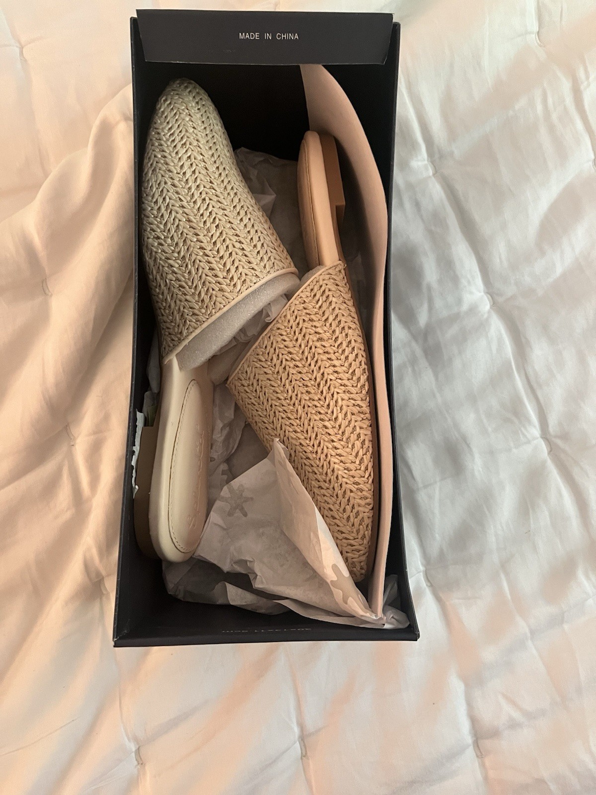 Splendid’s `Emma’ raffia mules