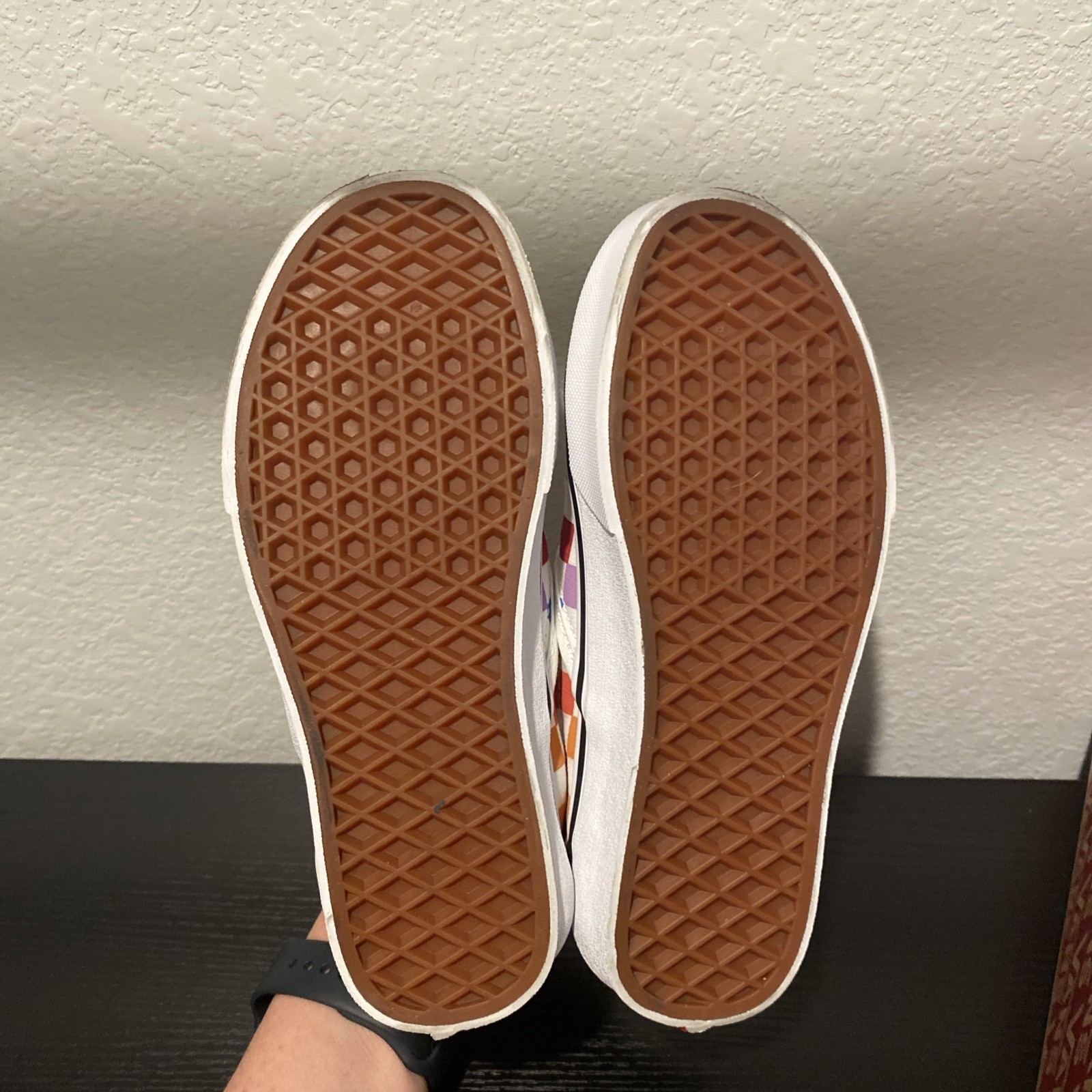 Size 5 US Women- VANS Classic Slip-On Multicoloured Rainbow Checkered