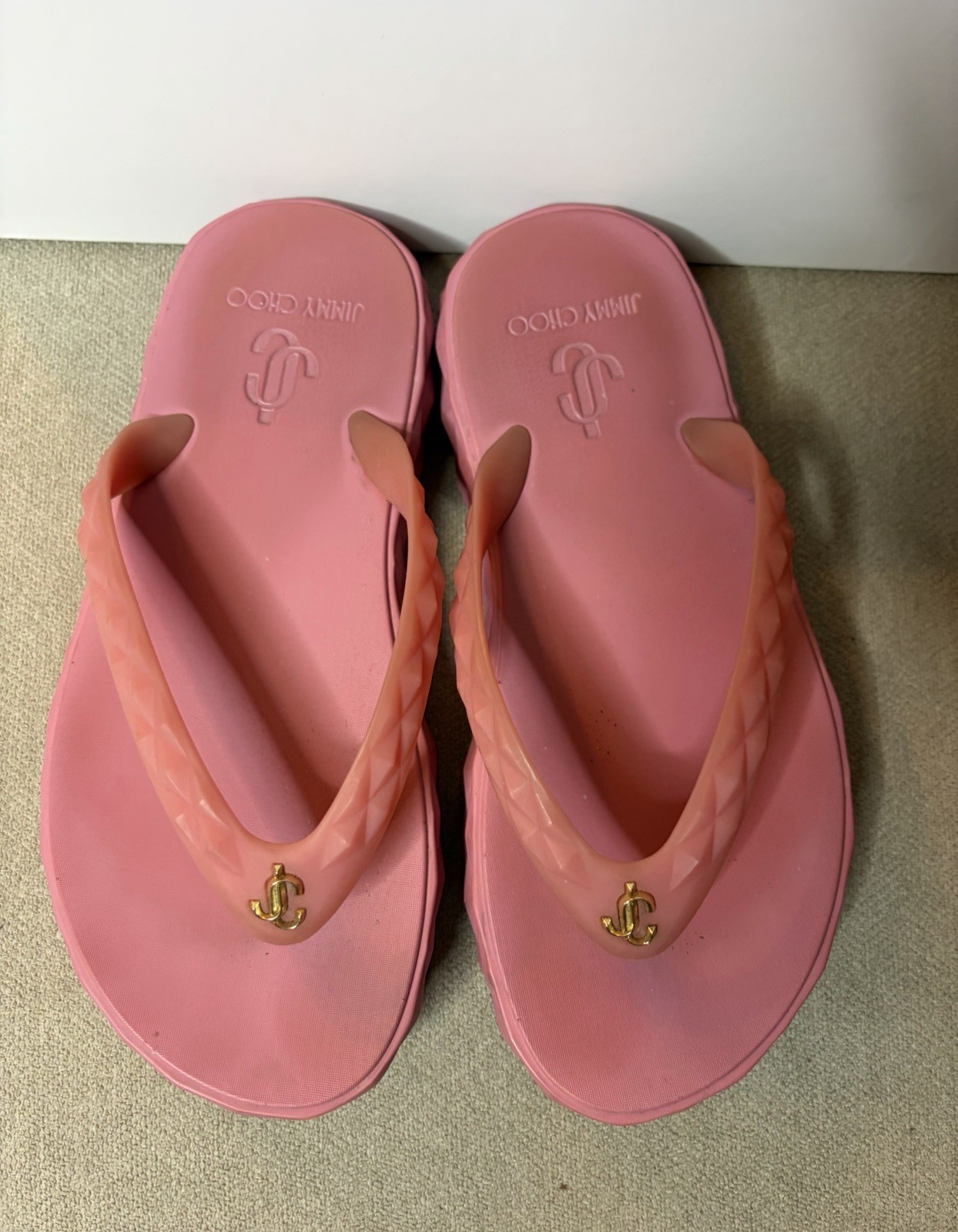 Jimmy Choo Sandals Pink Leather Women 36 With Box