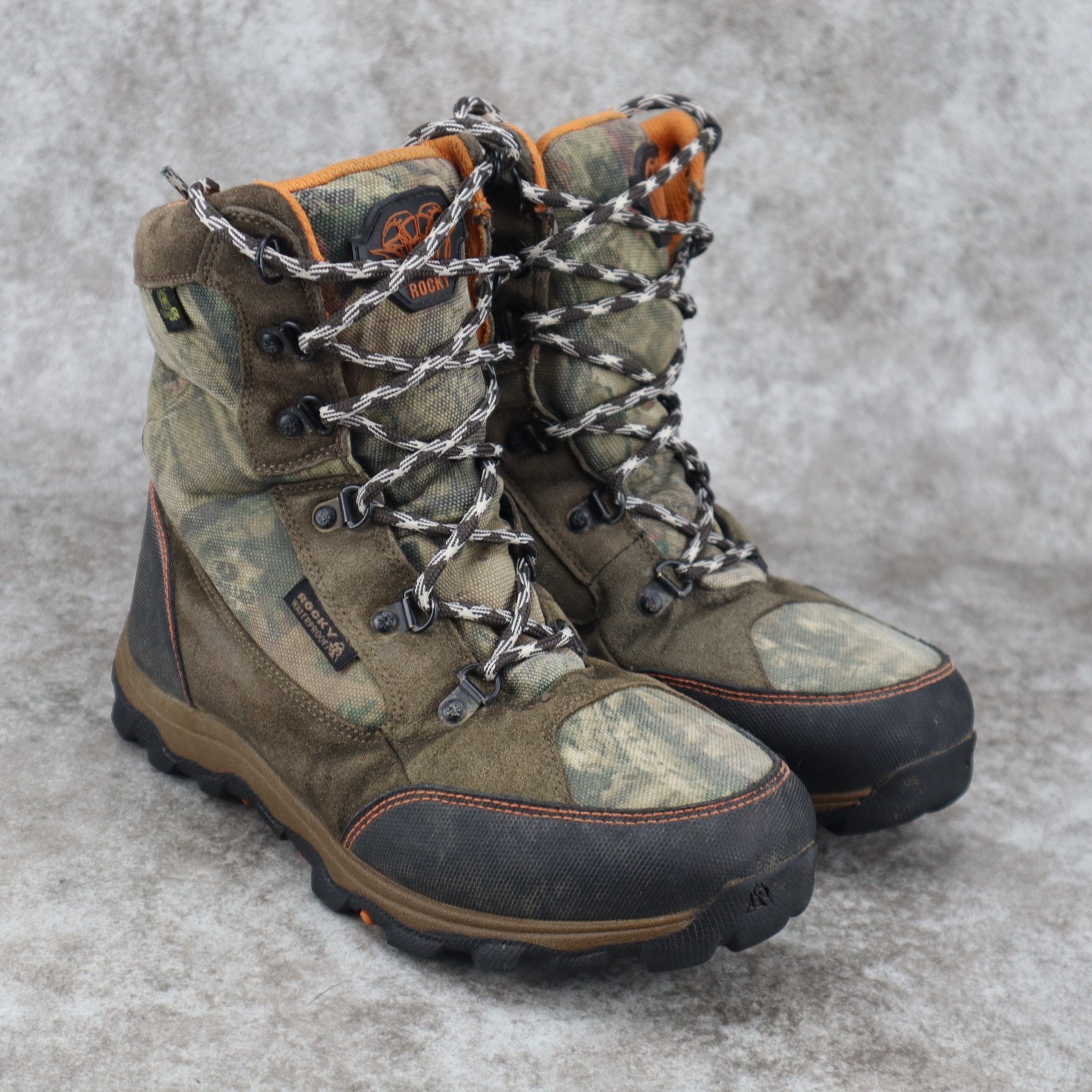Rocky Ram Hunting Boots Waterproof Brown Leather Camo 800g R0044 Kids Size 5.5 M