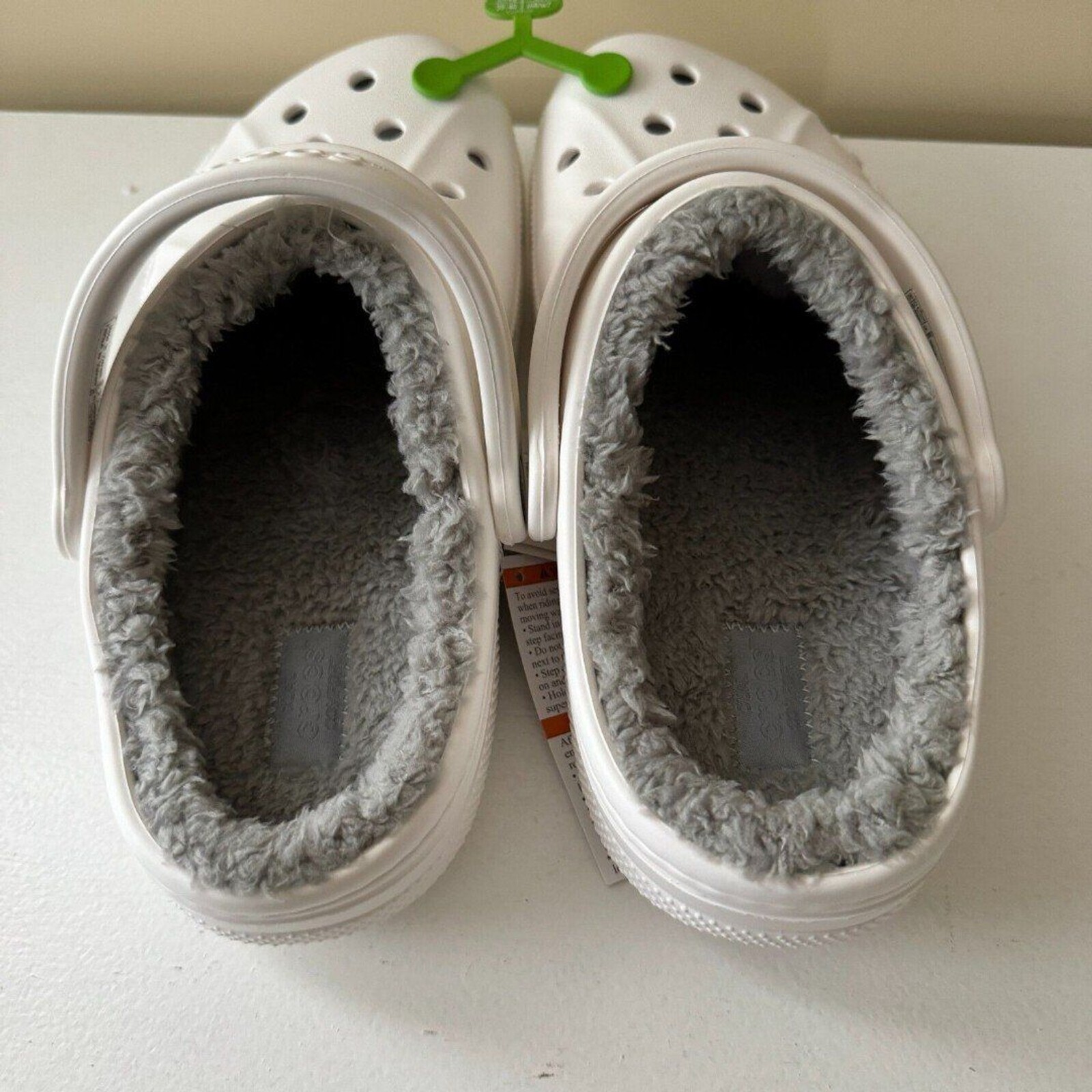 Crocs Baya Lined Clogs 205969 Unisex White/Light Grey size 8 women