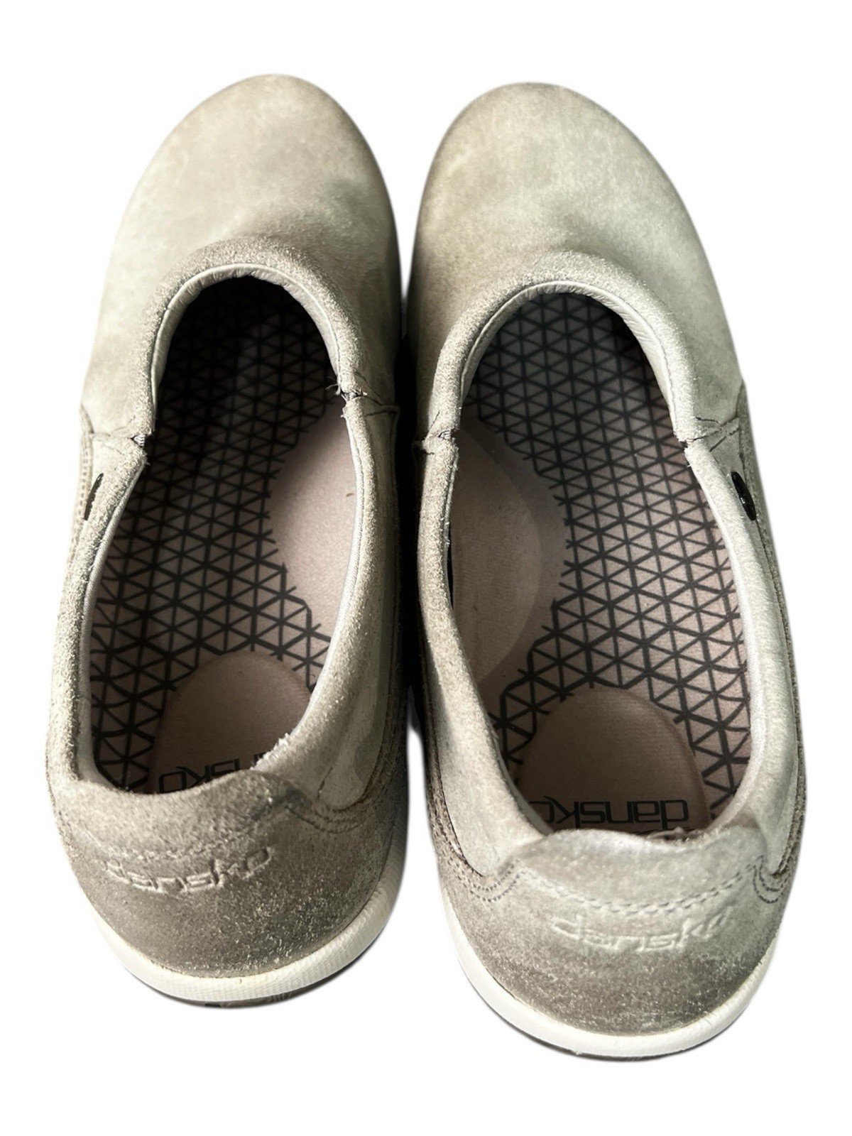 Dansko Patti Clogs Taupe Gray Burnished Leather Slip On Size EU 40, US 9.5-10