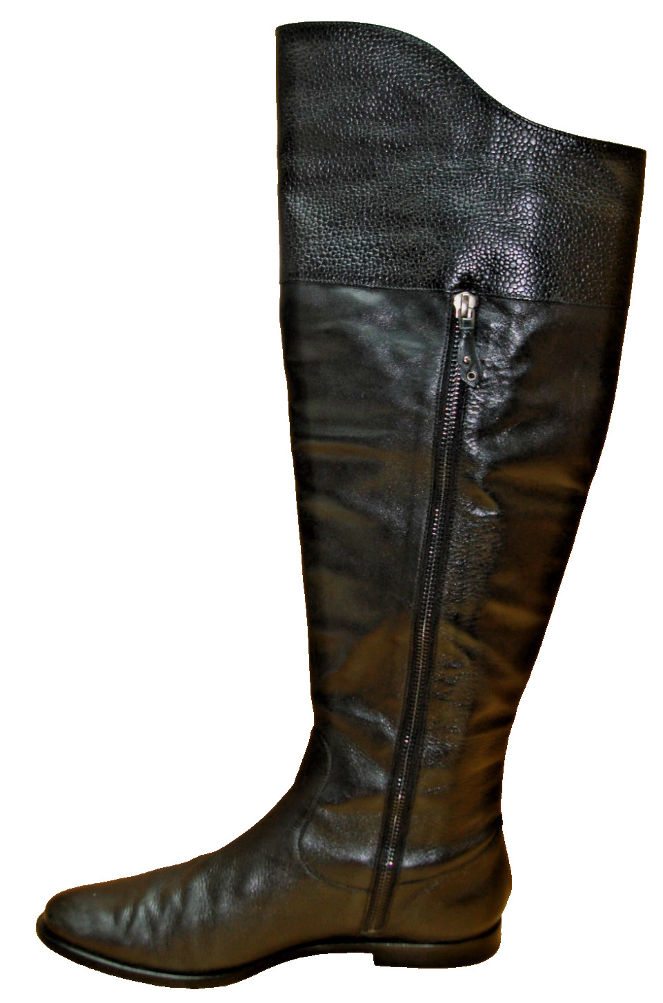Women’s 8.5 COLE HAAN Oleanna Black Leather Tall Riding Boots Over the Knee 19.5