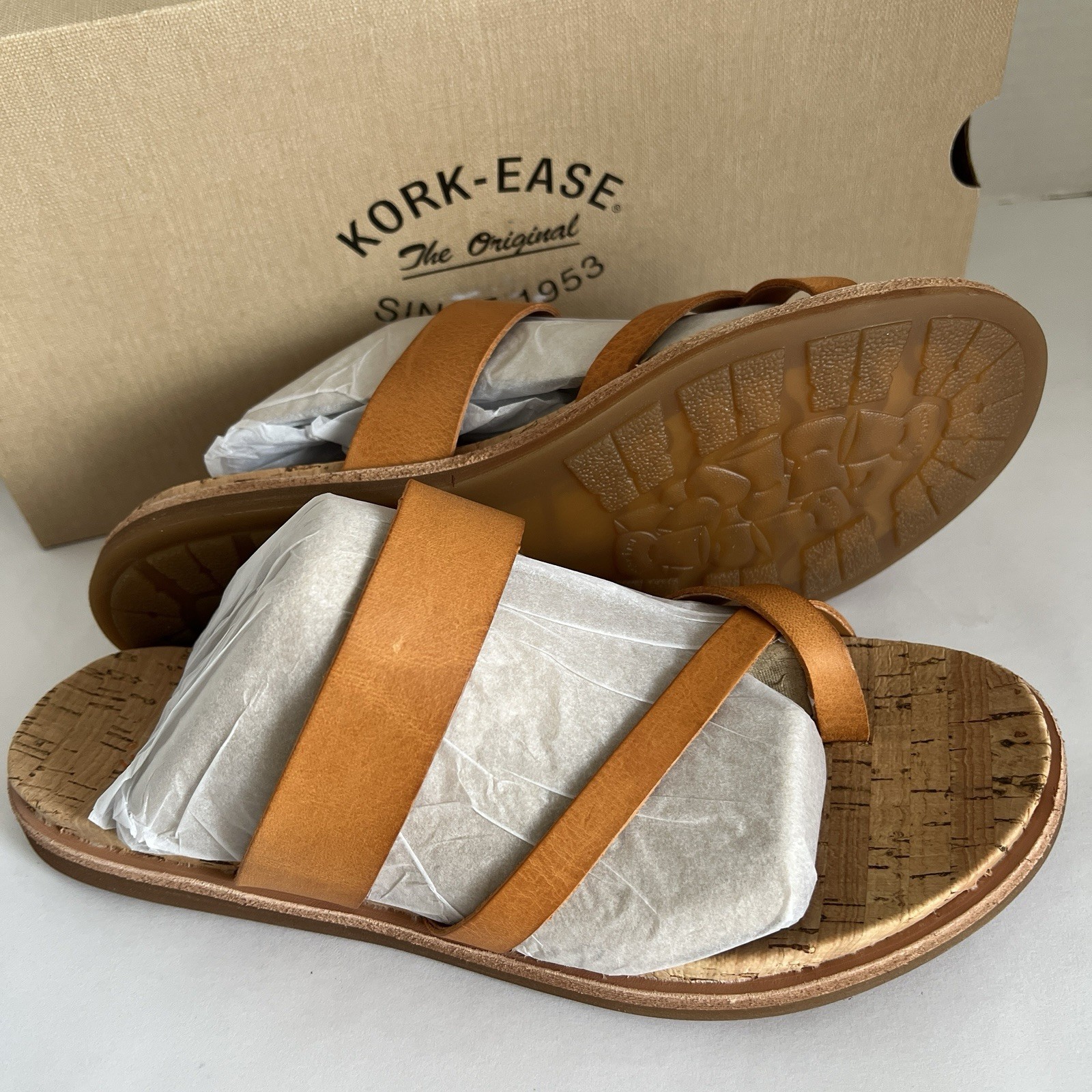 Kork-Ease Women’s Belinda Leather Slip-on Flat Sandals Size 6M/EU 36.5