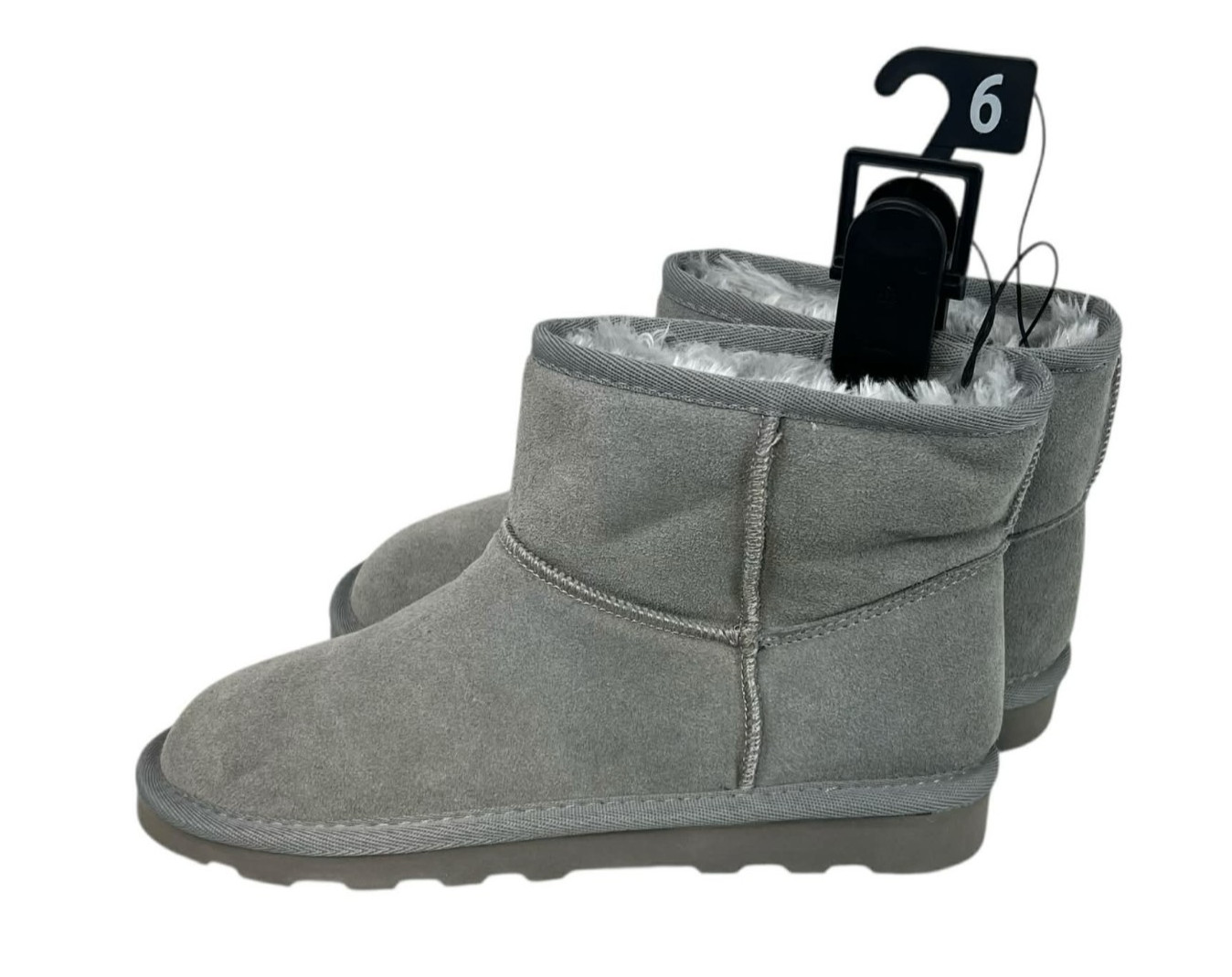 Time and Tru Gray Suede Leather Synthetic Fur Lined Women’s Size 6 Boot NWT