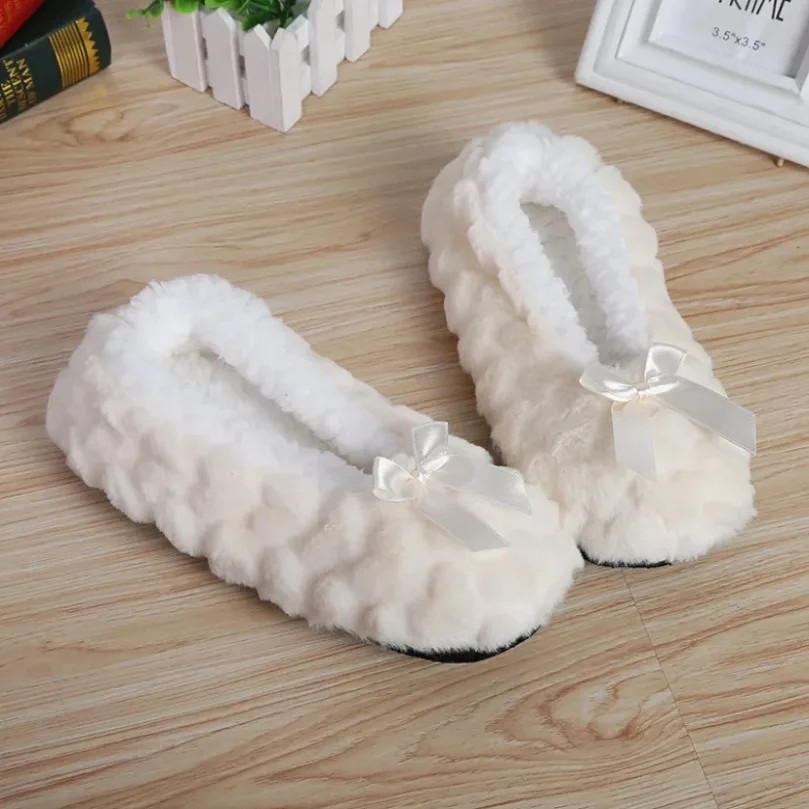 Home Slipper Womens Winter Faux Fur Plush Grip Soft Sole Cute Funny Indoor hairy
