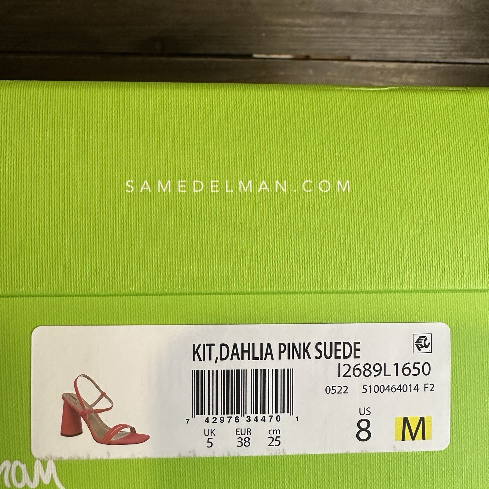 New $140 Womens Sam Edelman Kit Dahlia Pink Suede Heels Sandals Shoes Size 8 M