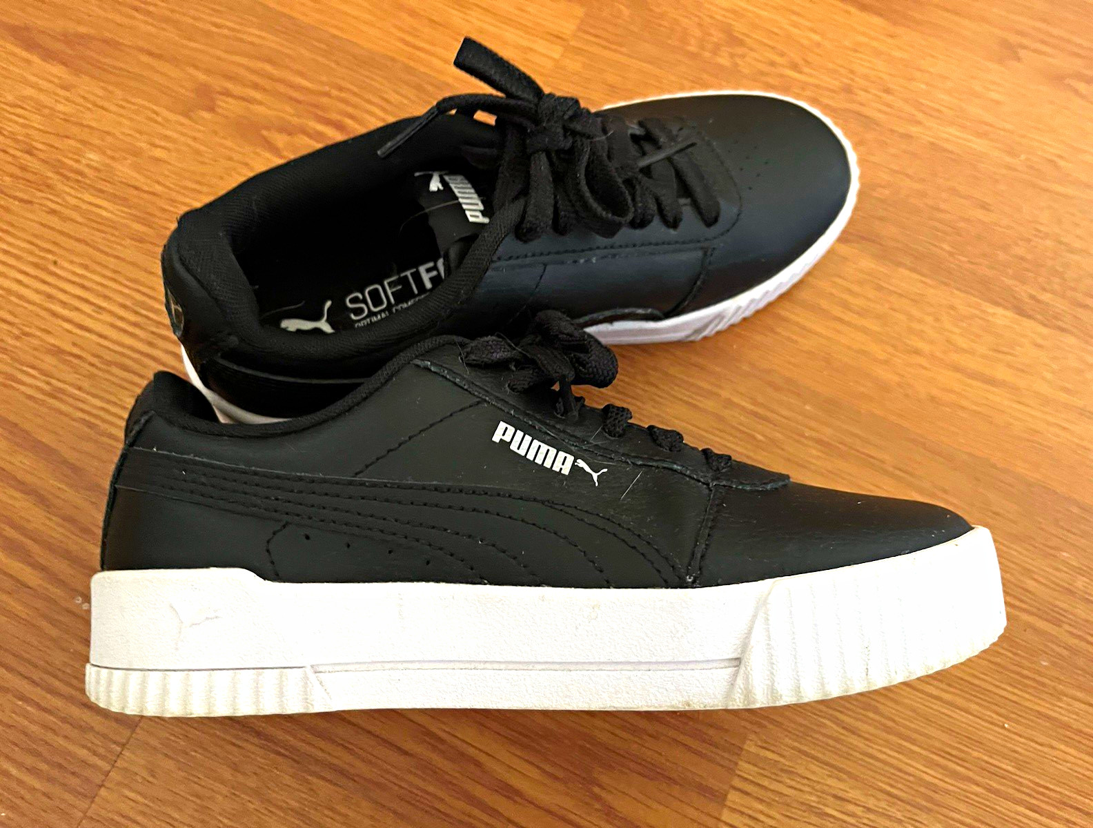 PUMA Women’s Black/White Low Top Lace-Up SoftFoam+ Sneakers 370325-01