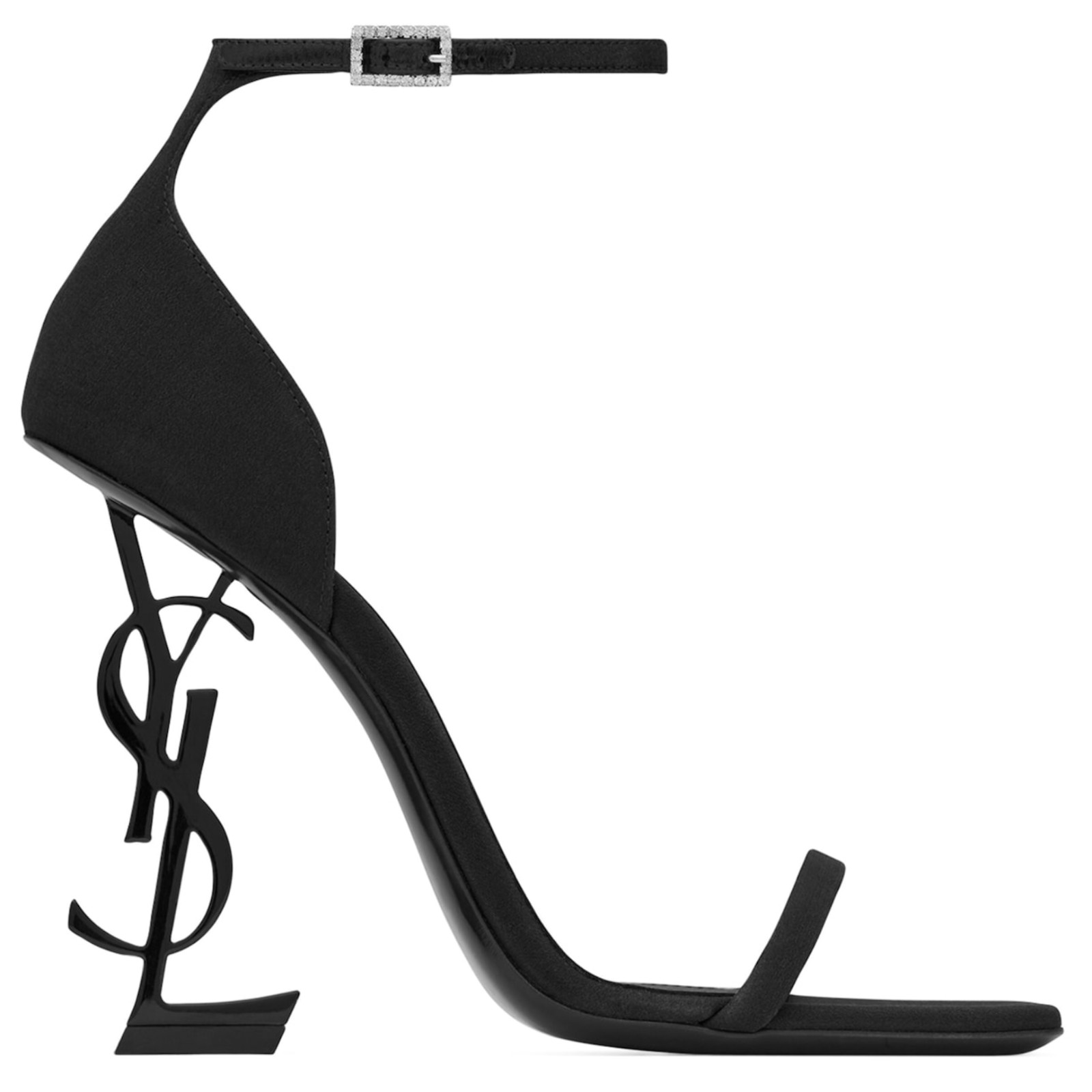 NIB Saint Laurent Opyum YSL Logo Crystal Silk Strappy Sandals Pumps 42 12 $2450