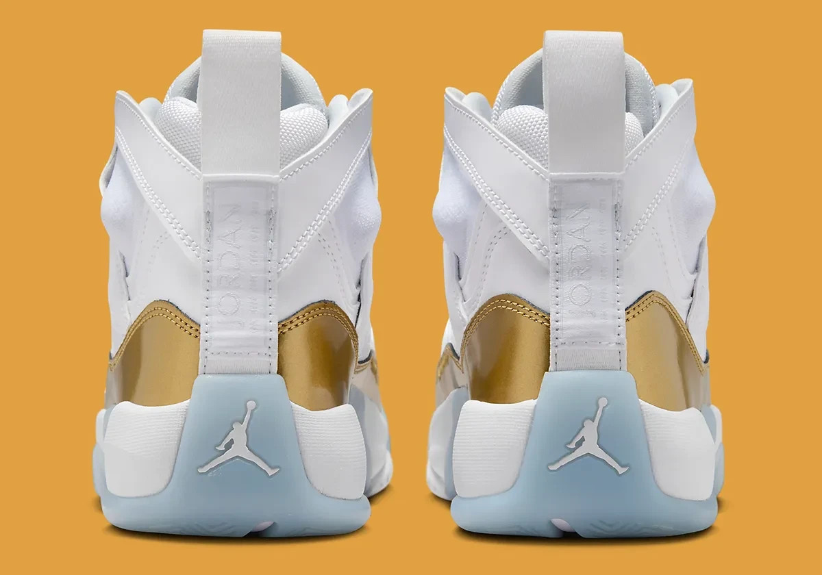 Nike Women’s Air Jordan Jumpman Two Trey Shoe White Metallic Gold DR9631-107 NEW