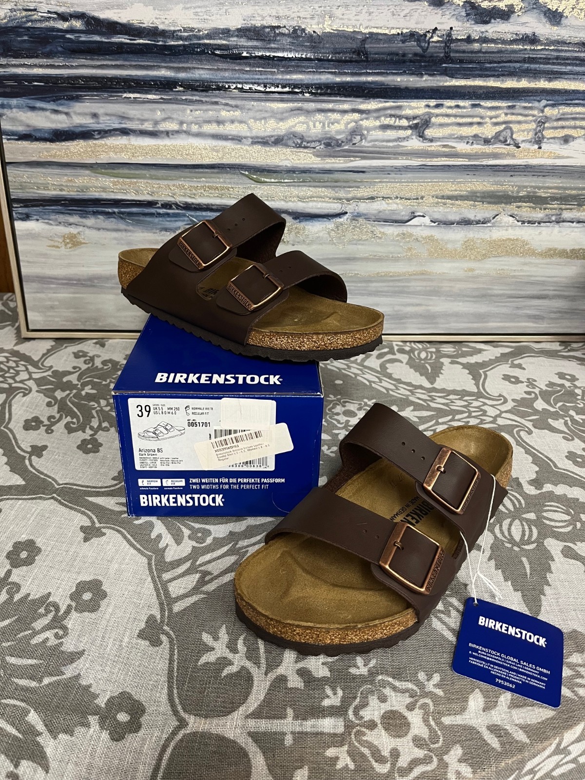 Birkenstock Arizona BS Sandals Dark Brown EU Size 39
