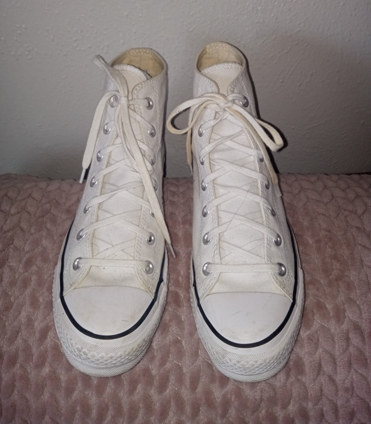 Converse Chuck Taylor All Star Platform High Top White Canvas Lace Up 560846C