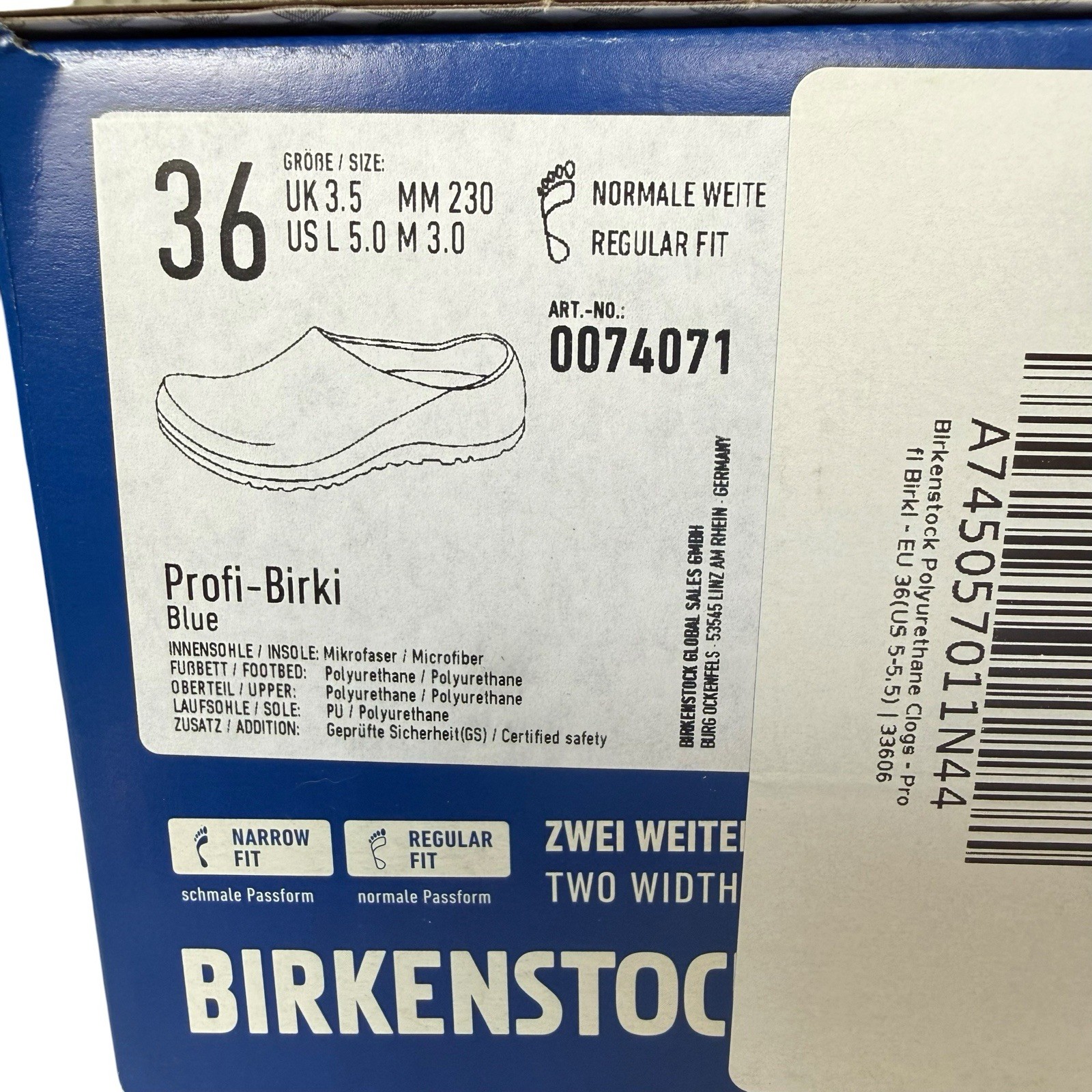 Birkenstock Profi-Birki Blue Women’s Size US 5 EU 36 Regular Width New With Box￼