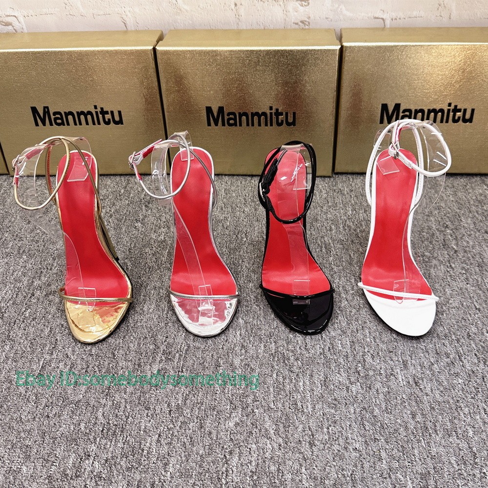 12/14/16CM Heeled Sandals Sexy Stage Show Party Summer Shoes Round Strap Black