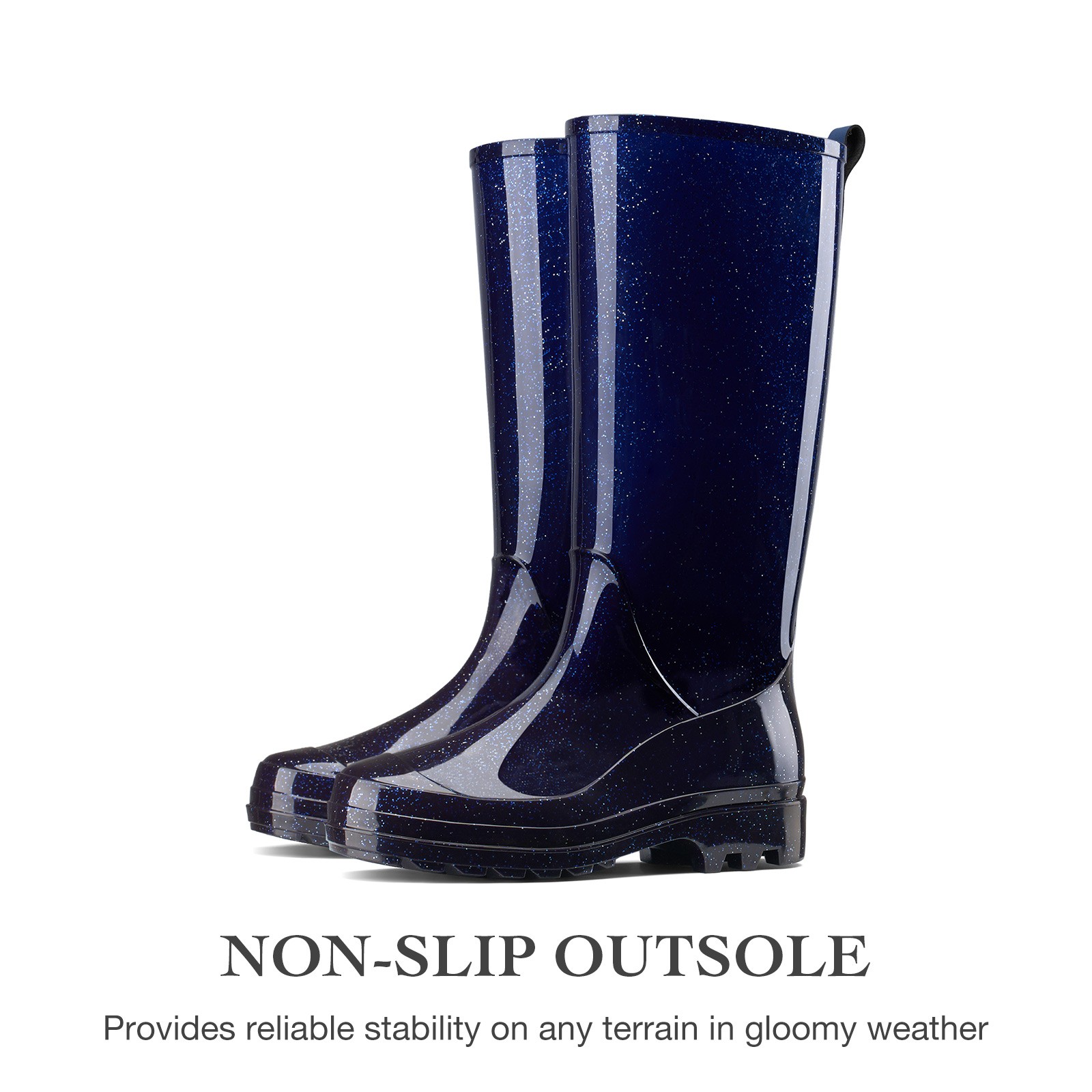 HISEA Women’s Knee High Rain Boots Waterproof Wellies Non-Slip Garden Work Boots