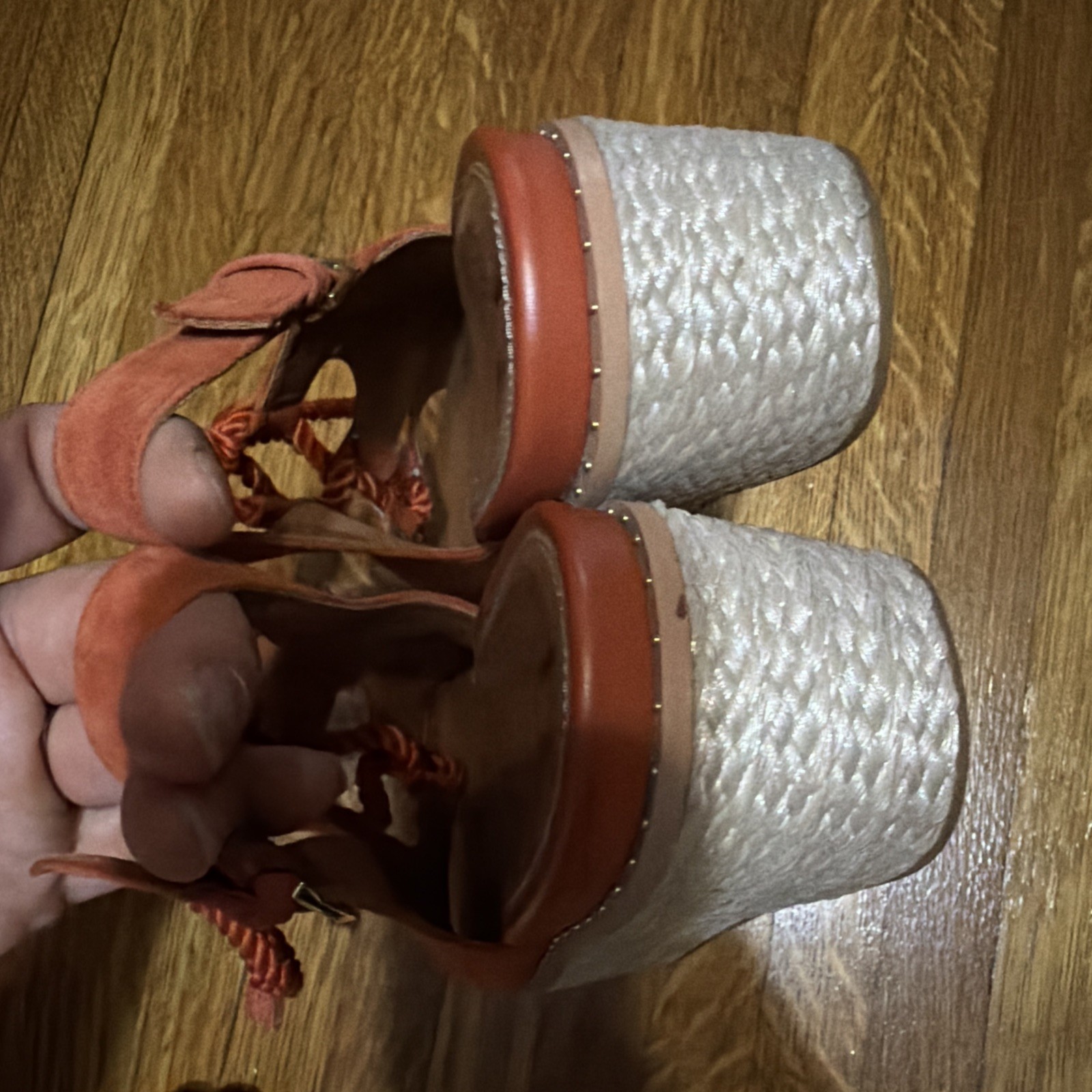 Fitflop Women Felicity Lace Up Suede Back Strap Platform Sandal Burnt Orange 8M