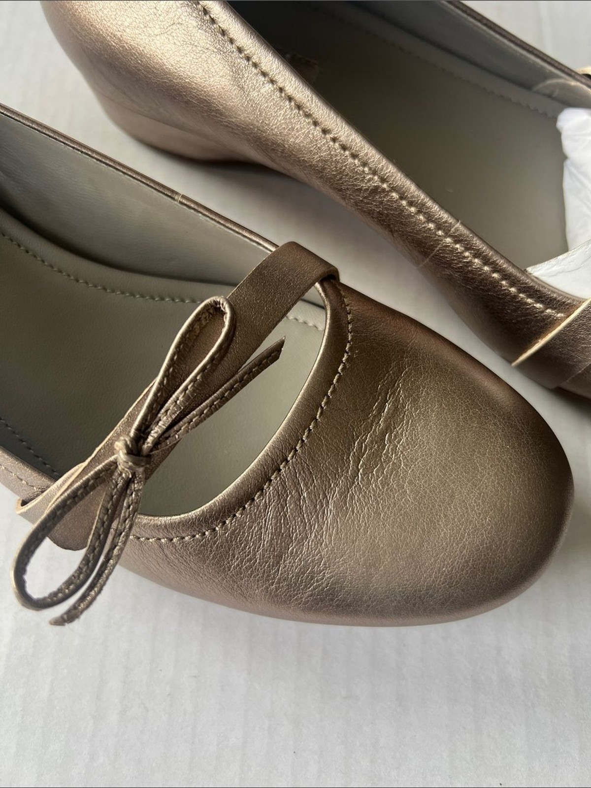 ECCO Touch Anine flats in a rose gold metallic leather Comfort Shoes