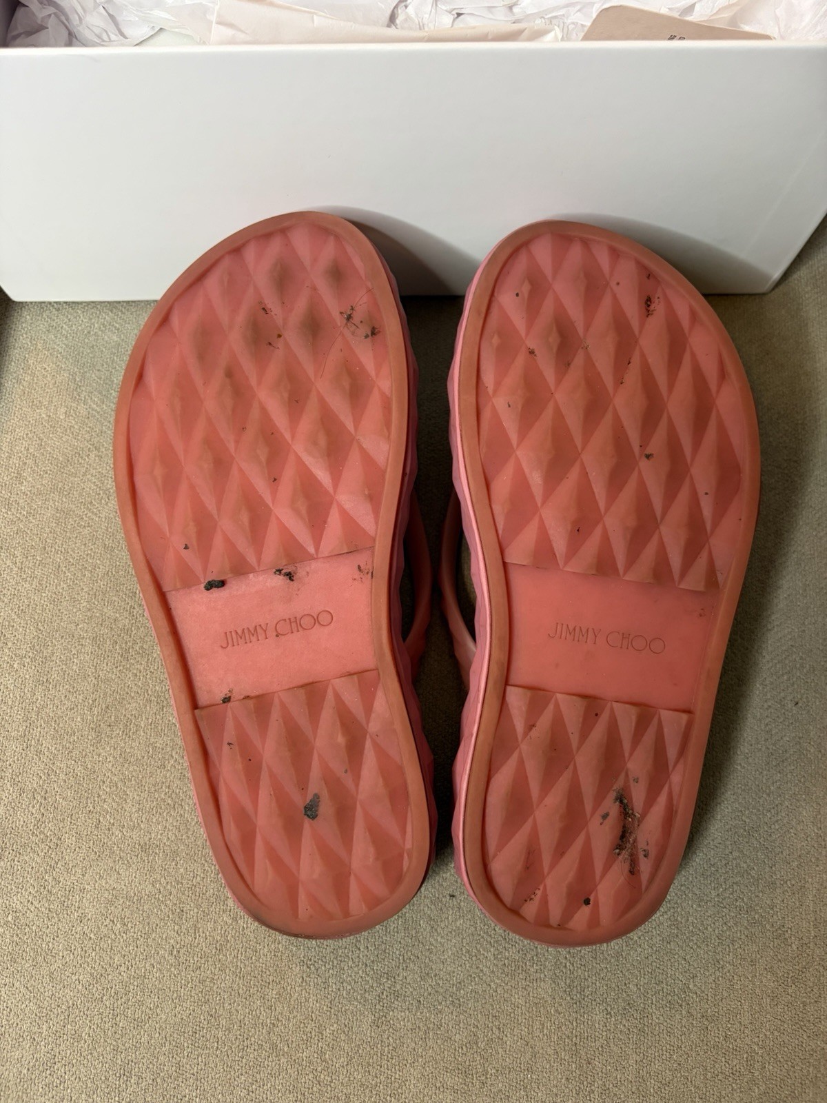 Jimmy Choo Sandals Pink Leather Women 36 With Box