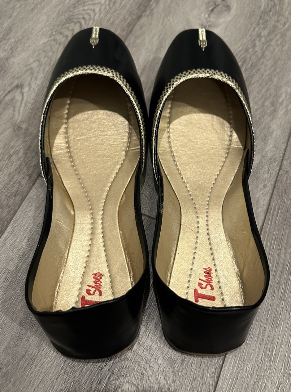 Black Khussa Shoes for Women US Size 7 – Handmade Leather Khussa Shoes