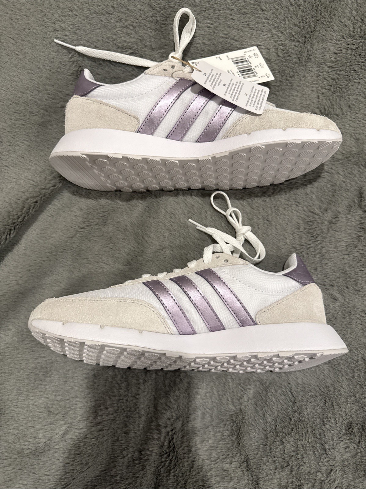 Adidas Run 60s 2.0 White Purple Grey Women’s Size 6.5 New In Box
