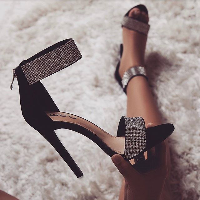 Womens Zipper Rhinestone Stiletto High Heel Sandals Sexy Pointed Open Toe Shoes