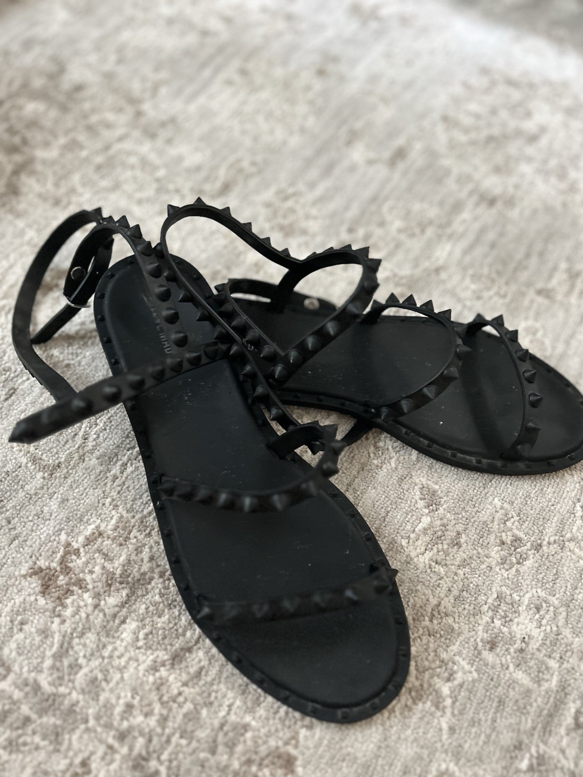 Steve Madden Black Women’s Above Ankle Buckle Sandal Sz 8 Boho Gothic Beach Moto