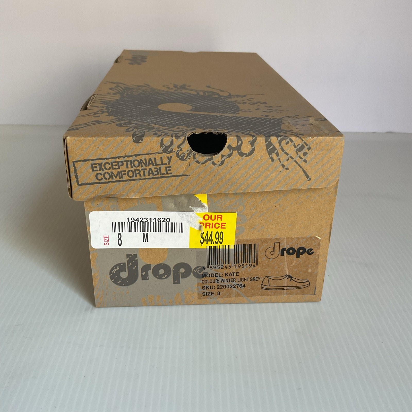 Drope Kate Women’s Faux Fur Lined Shoes Size 8 Grey Casual Comfort Lace-Up NIB