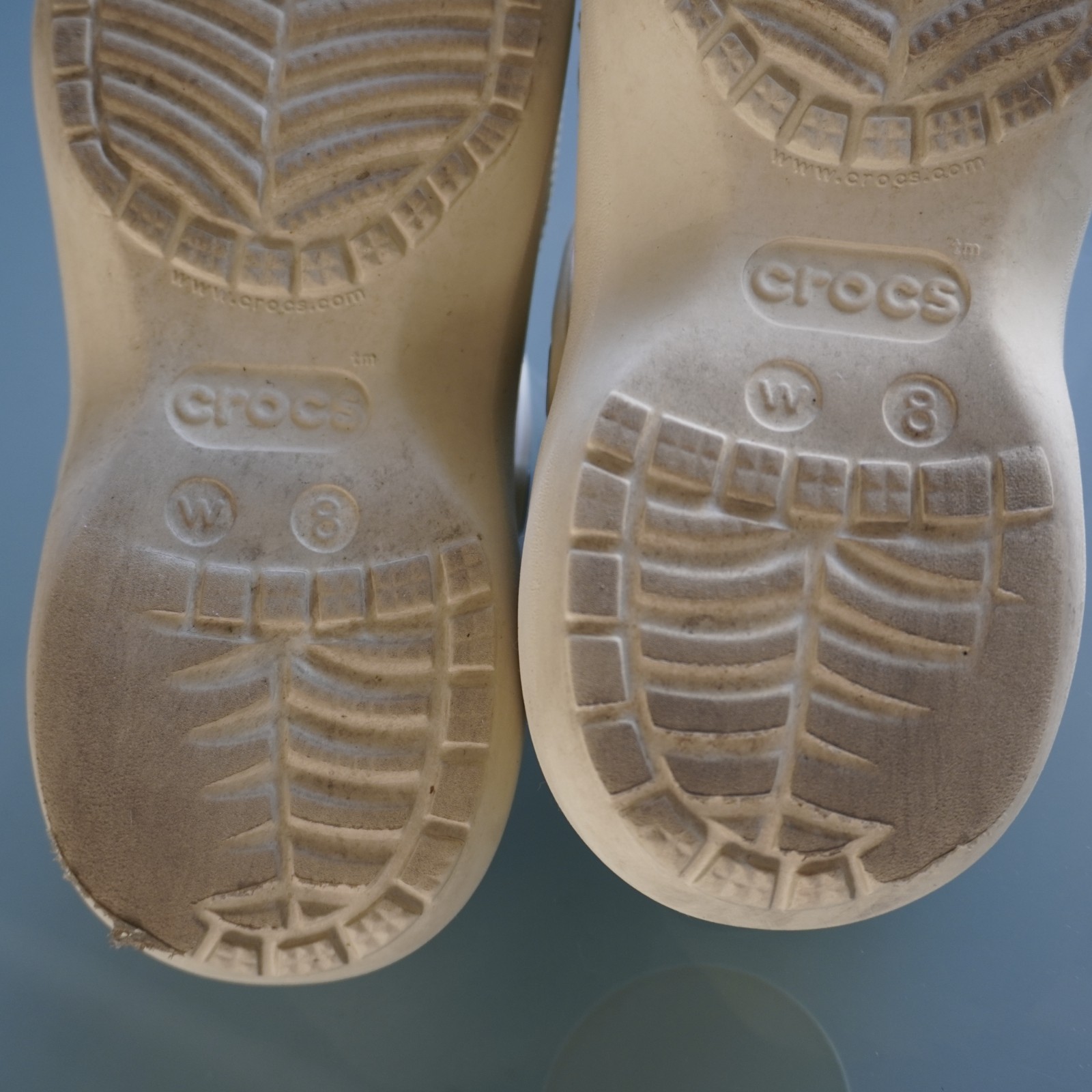 Crocs Women Classic Platform Clog Bone Beige Size 8 W8 Comfort Sandal 206750