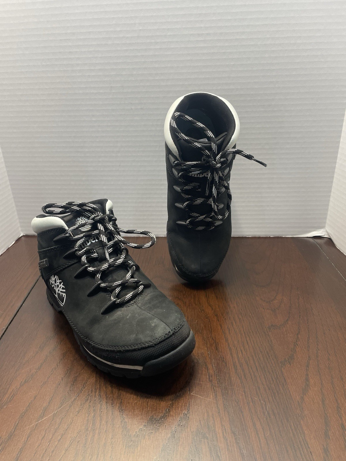 Timberland Euro Sprint Mid Hiker Boot A1R39 Women’s Size 8 Black White Trim