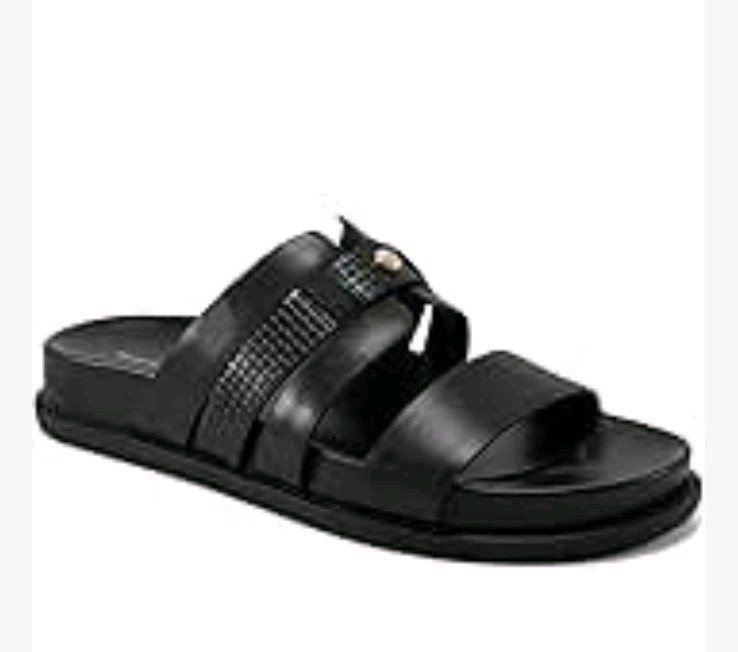 Easy Spirit Women’s Trevin Banded Slip On Slide Sandals Black Size 9