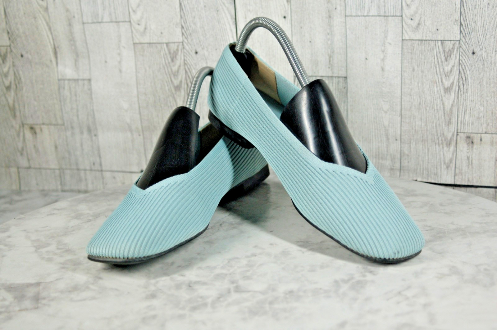 ViVaia Margot 1.0 Ballet Flats Women 8M Shoes Blue Knit Slip On Square Toe V-Cut
