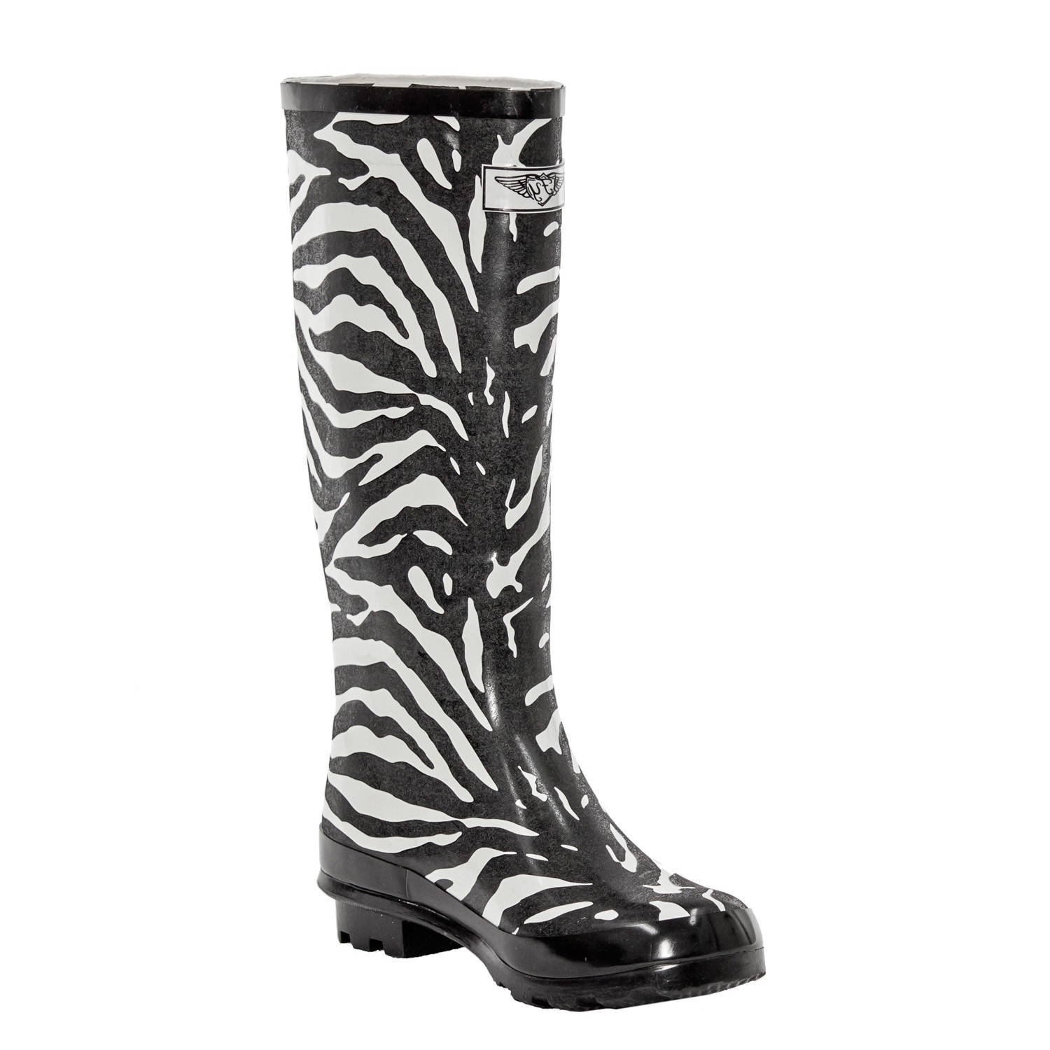 Zebra Print Rain Boots Womens Size 5 Mid-Calf Waterproof Rubber Shoes
