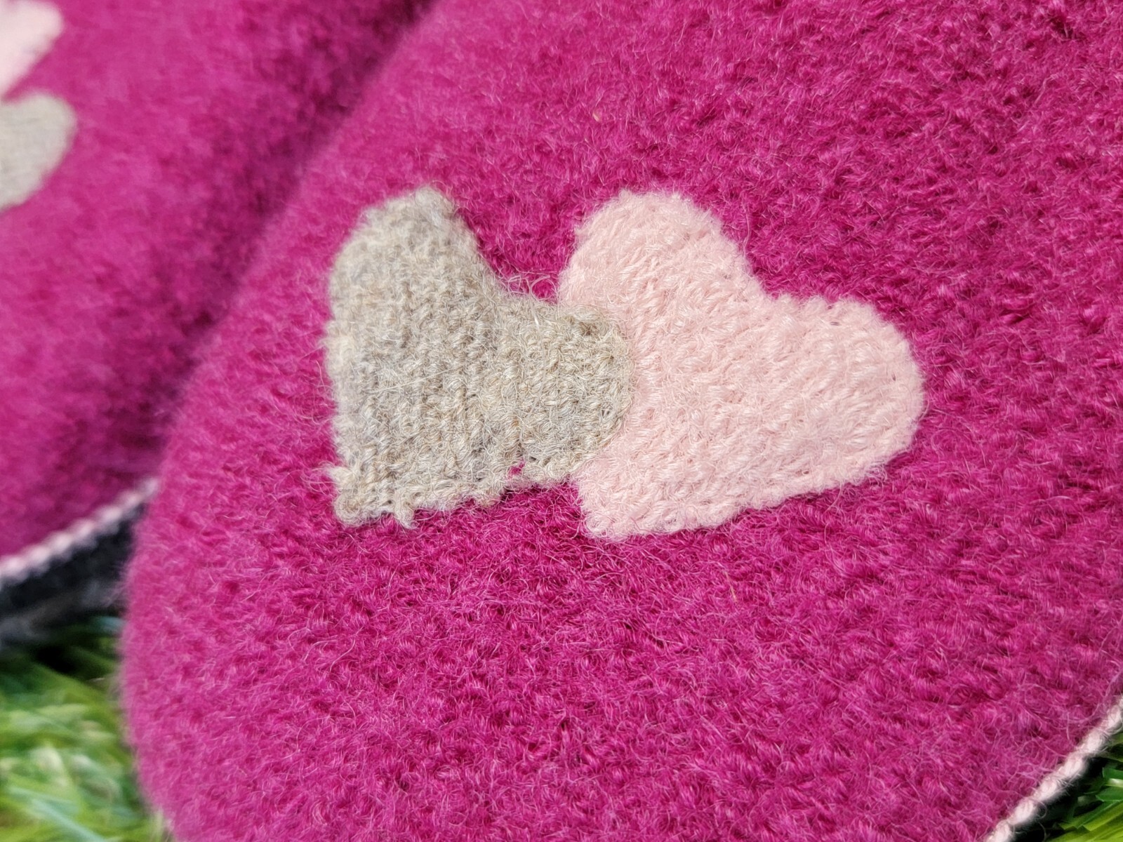 Kitz Pichler Austria Boiled Wool Hot Pink Slippers Women’s House Shoes Sz 37 EUR