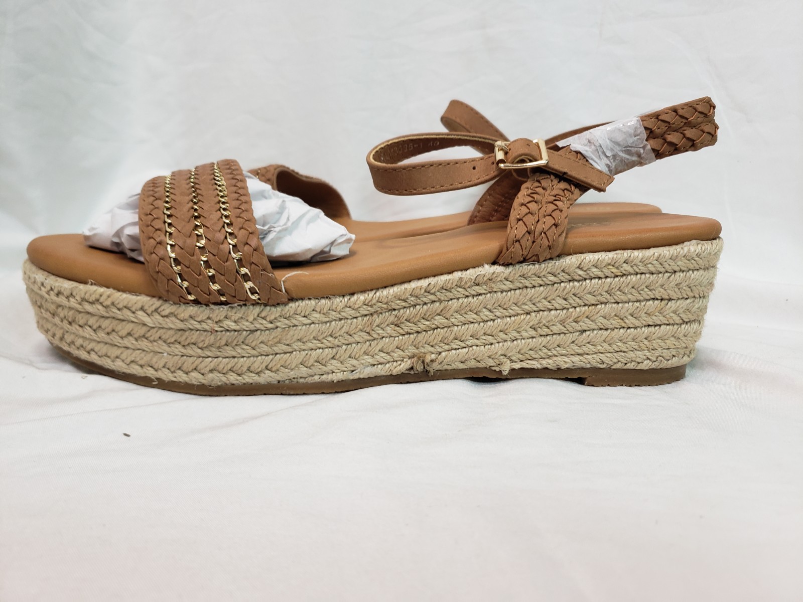 Goserce Womens Espadrille Platform Open Toe Low Heel Sandals, Brown,Size 40| US9
