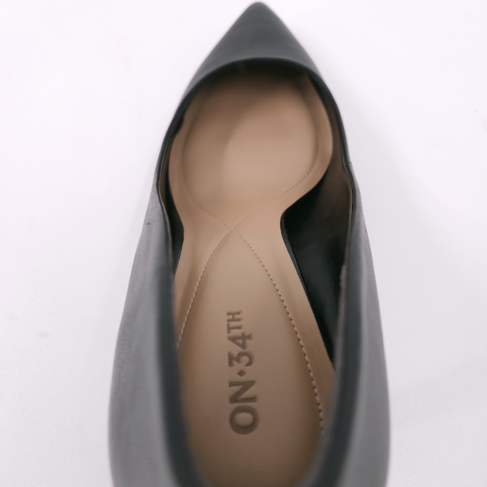 On 34th Jeules Black Stiletto Slip On Pointed Toe Pumps Womens Size 10.5 M