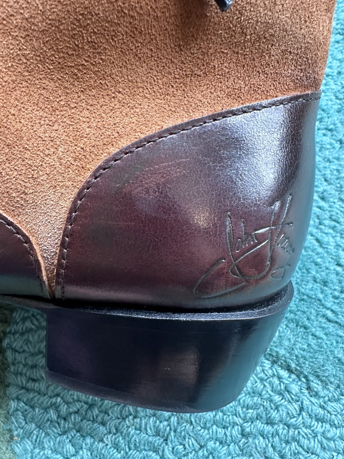 Fluevog EXCELLENT Fox & Fluevog Eugene posh leather/suede lace-up boot -W10/M8