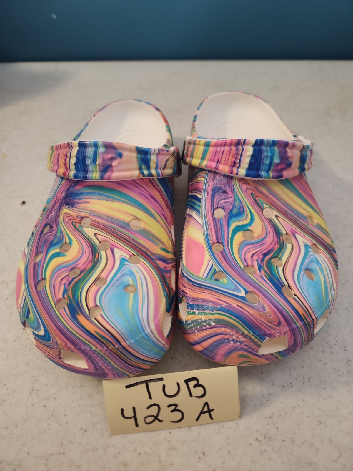 Crocs Clogs Comfort Out Of This World Swirl Pastel Tie Dye Rainbow Size M6 W8