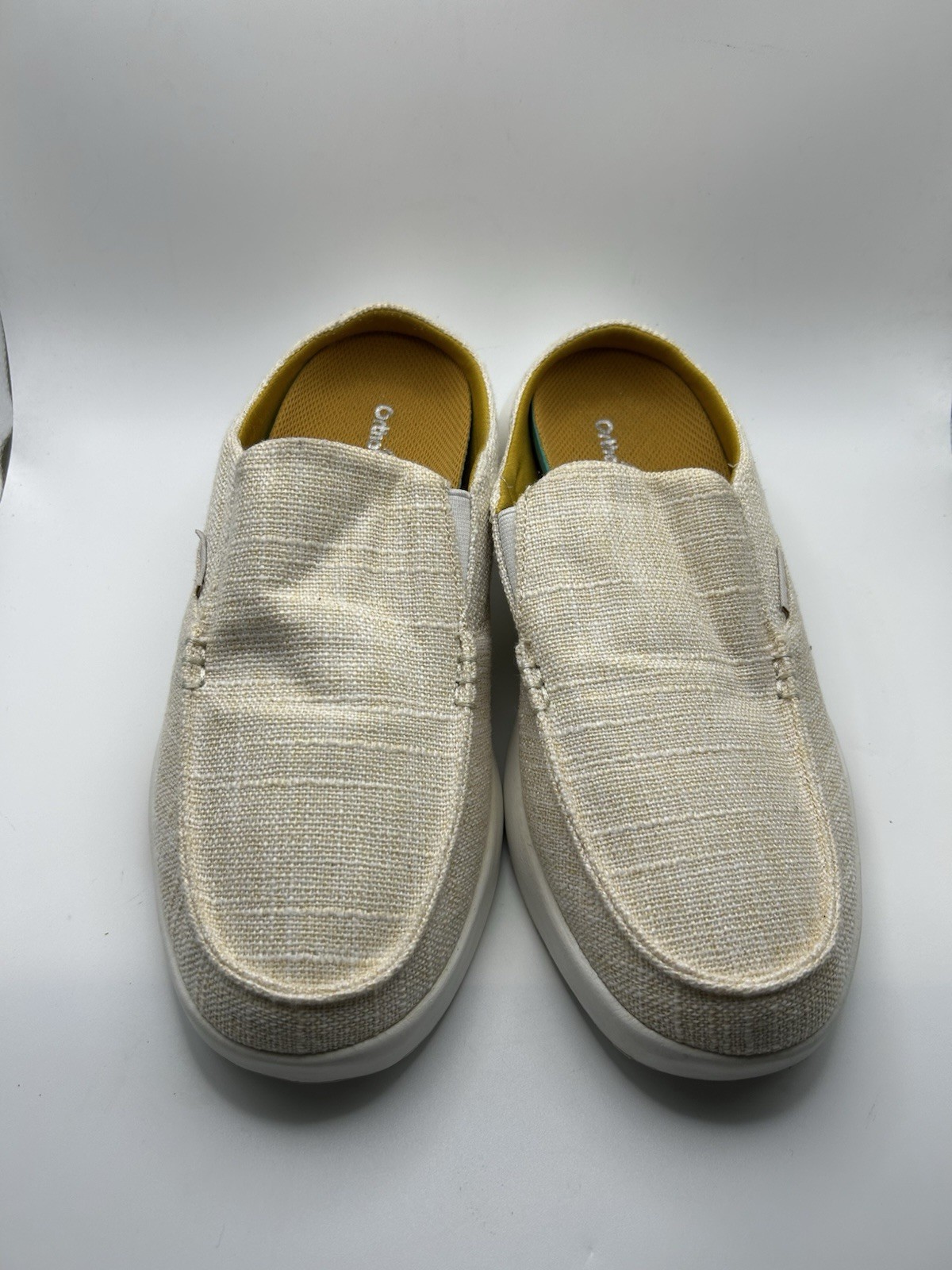 Ortho Comfoot Womens Slip On Canvas Ivory Sneaker Mules Size EU 40 Orthopedic