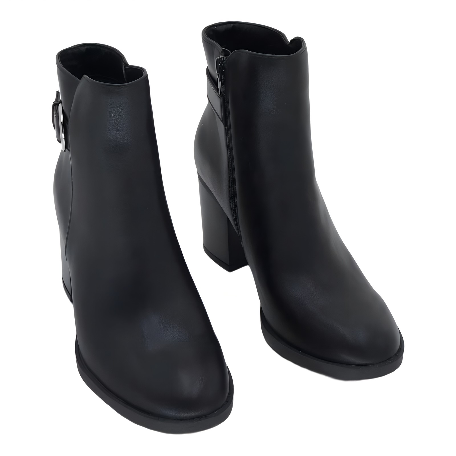 Style Co Harlemm Buckle Ankle Booties 2.5in Block Heel Black Size 7.5M
