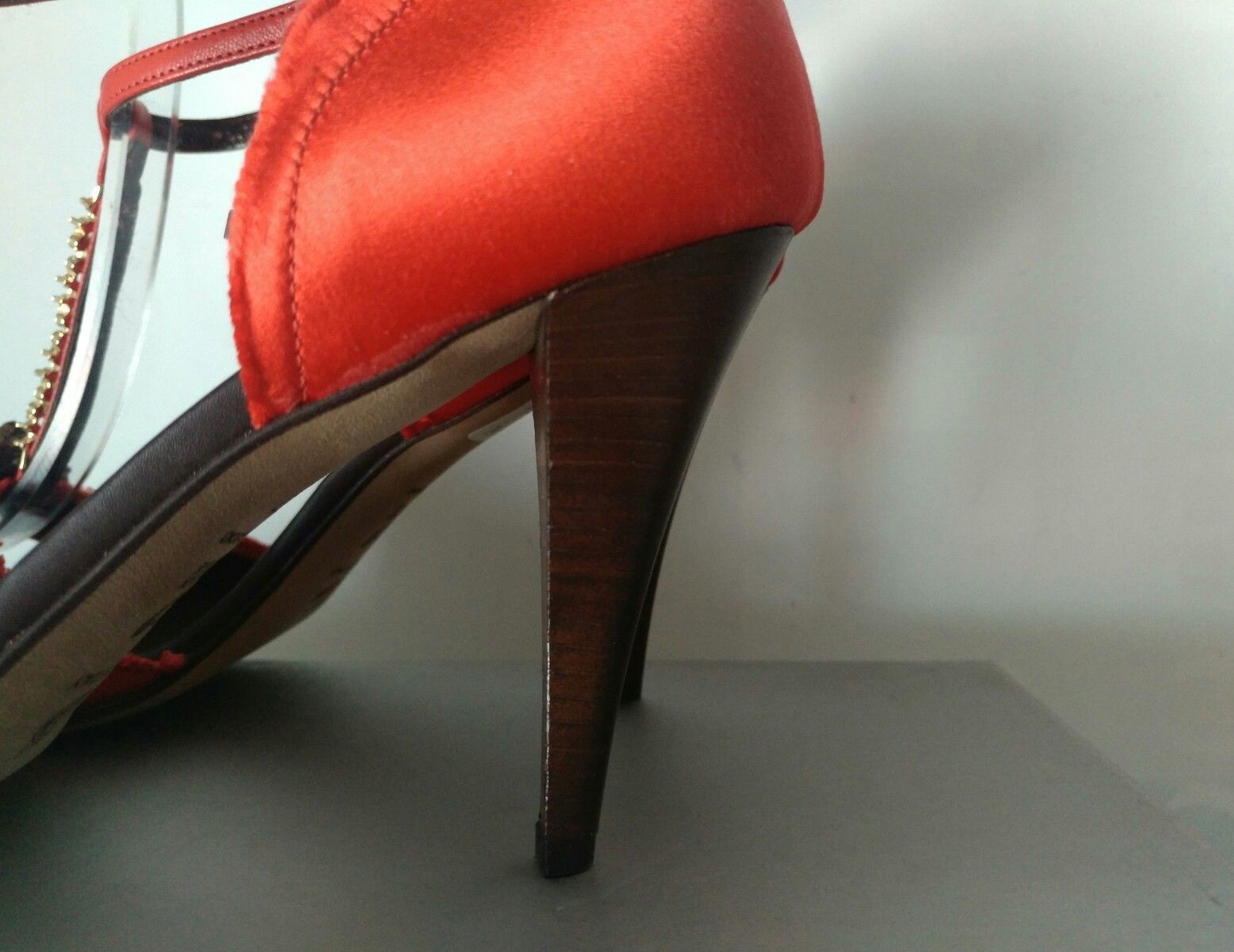 Manas Lea Foscati Elegant Sandal Women Satin Red ITALY N°35-36-37-38-39-40