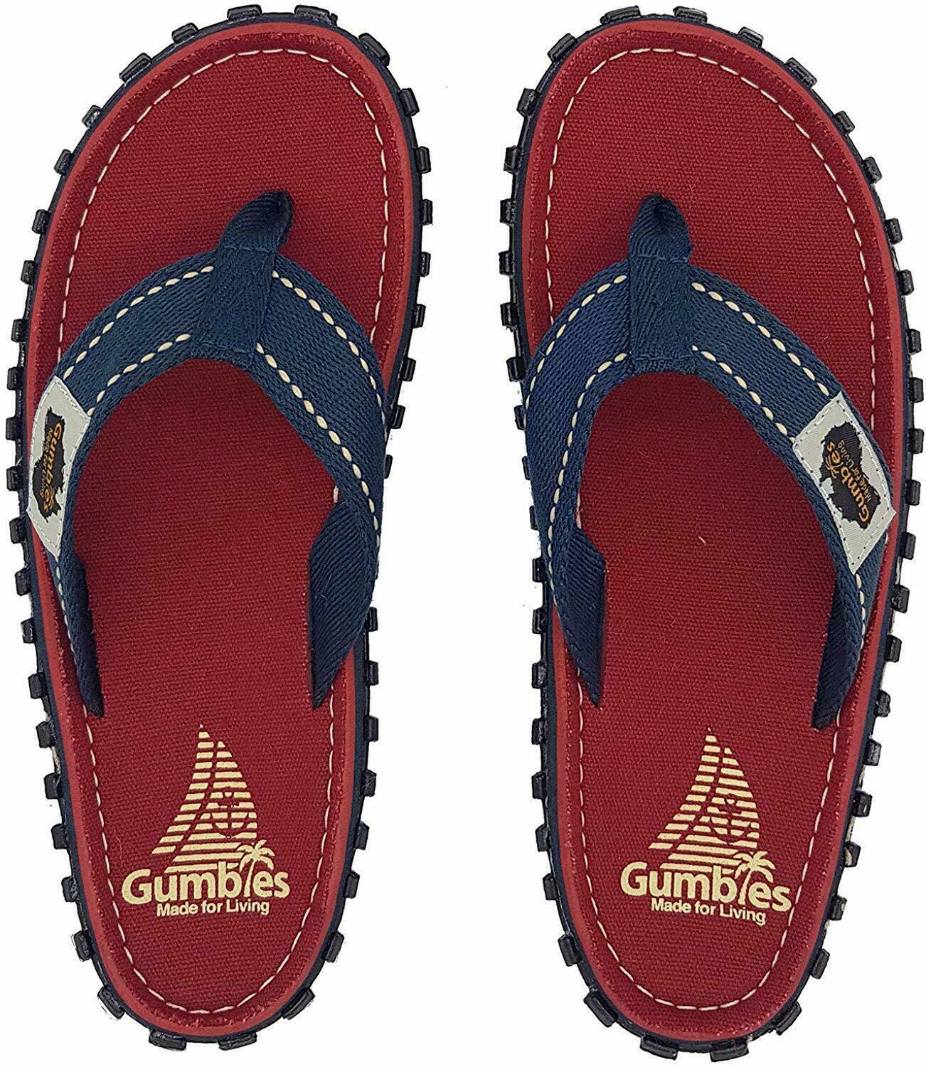 Gumbies Islander Canvas Unisex Flip-Flops Sandals – Red Coast, US Size 5 (M)