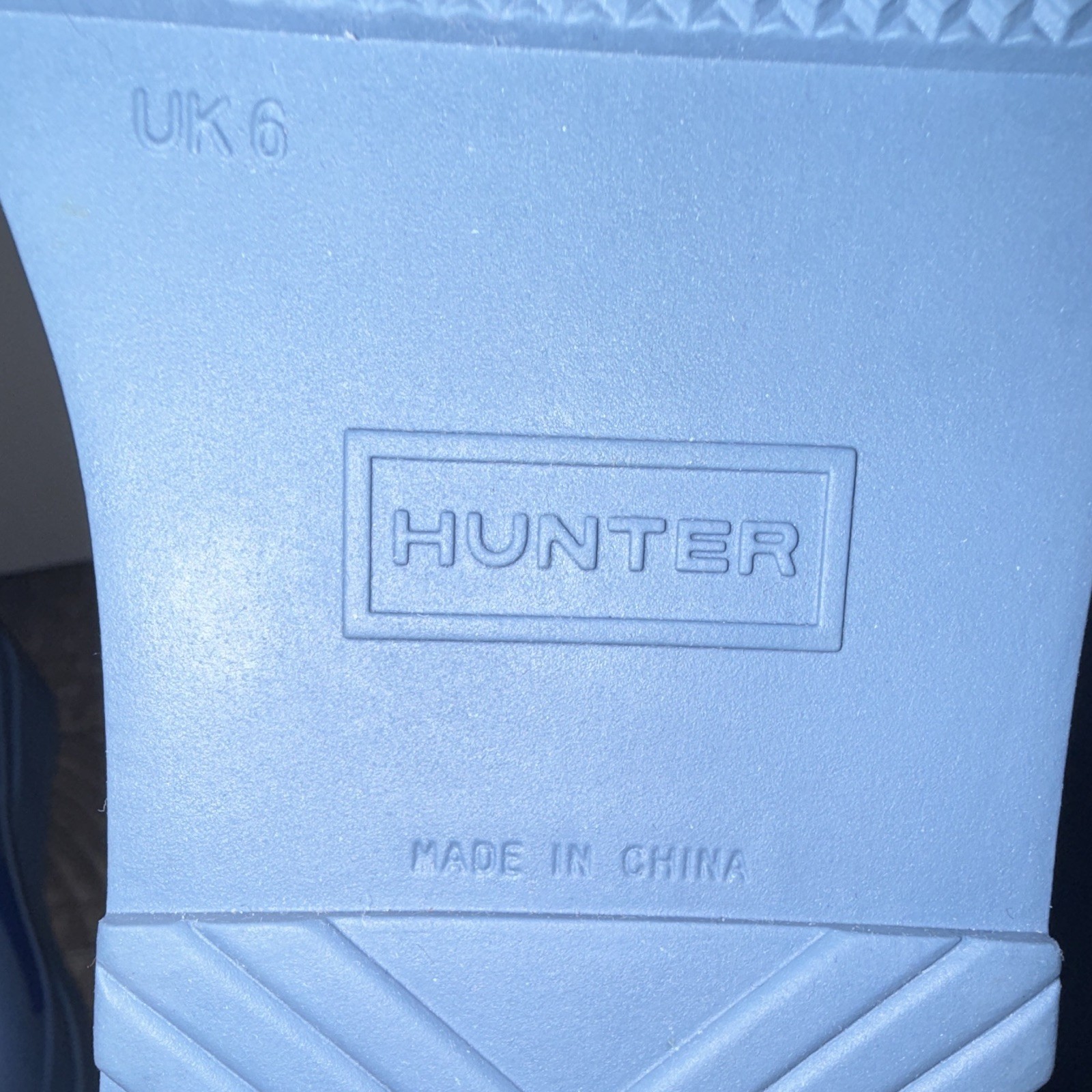 Hunter Original Tall Blue Waterproof Knee High Rain Boots US 8 UK 6