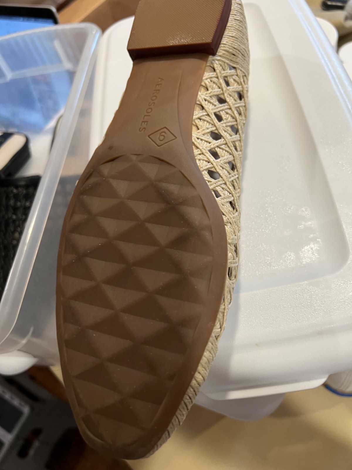 Aerosoles Offwhite Raffia Flat Shoes NEW 9