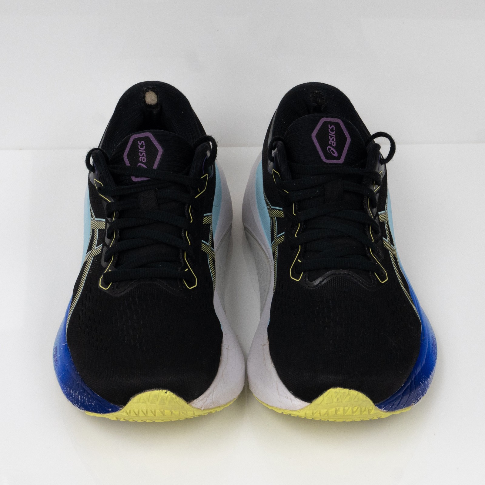 Asics Gel Kayano 30 Black Blue Glow Yellow Women Size 8.5