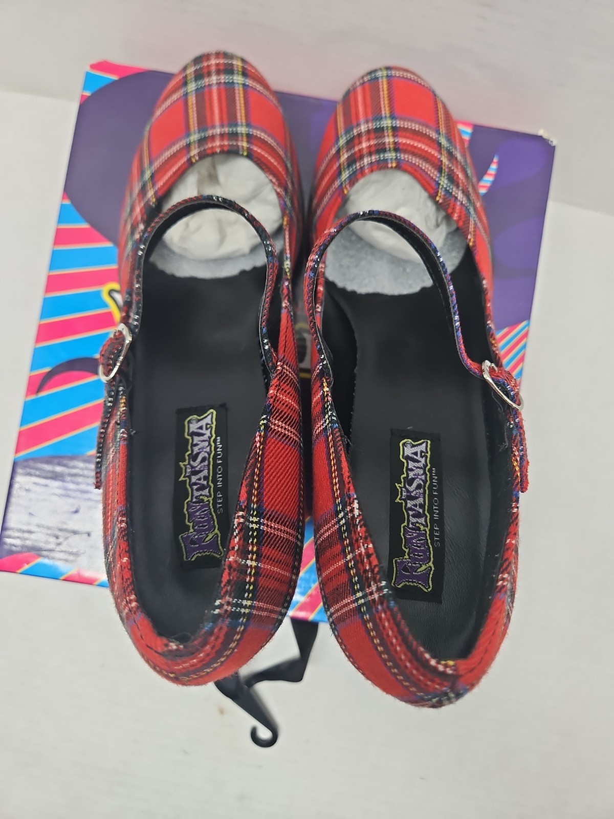The Funtasma by Pleaser College-04 Pump red plaid New Old STOCK IN BOX Size 11