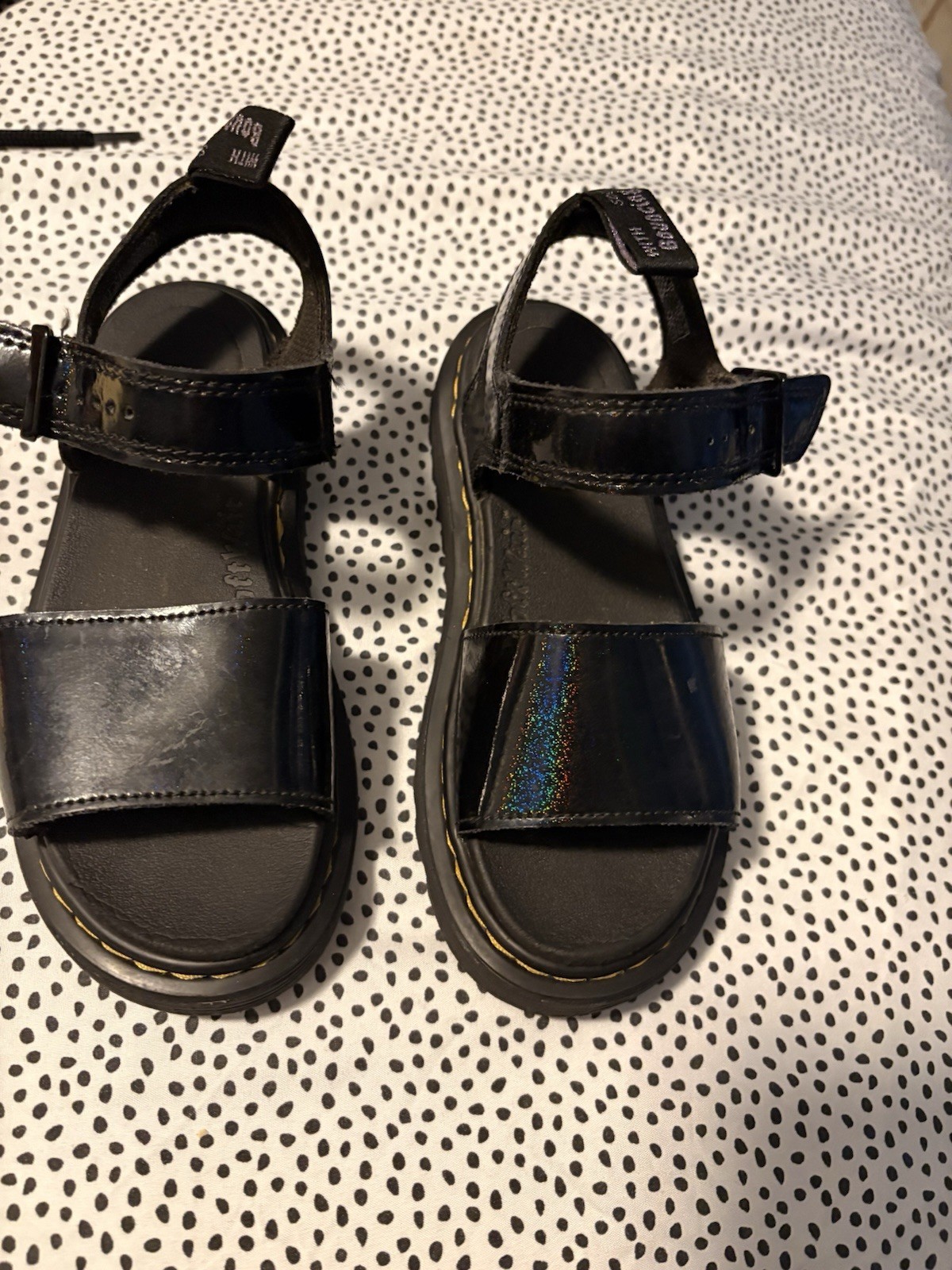 Dr. Martens Black Leather Strappy Buckle Open-Toe Sandals Teens *SIZE US 1*