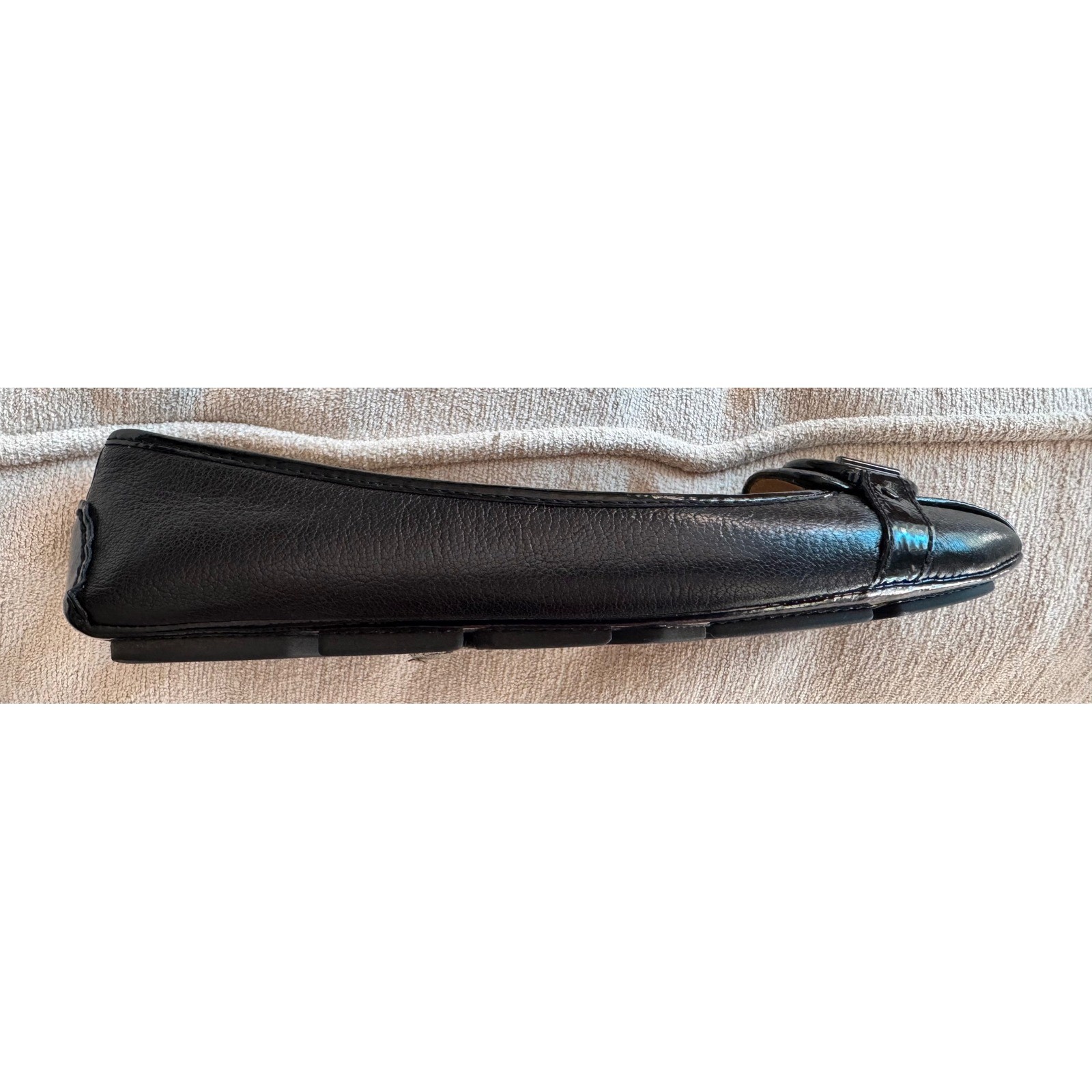 Michael Michael Kors Fulton Moc Black Leather Logo Medallion Moccasin Flats 8.5M