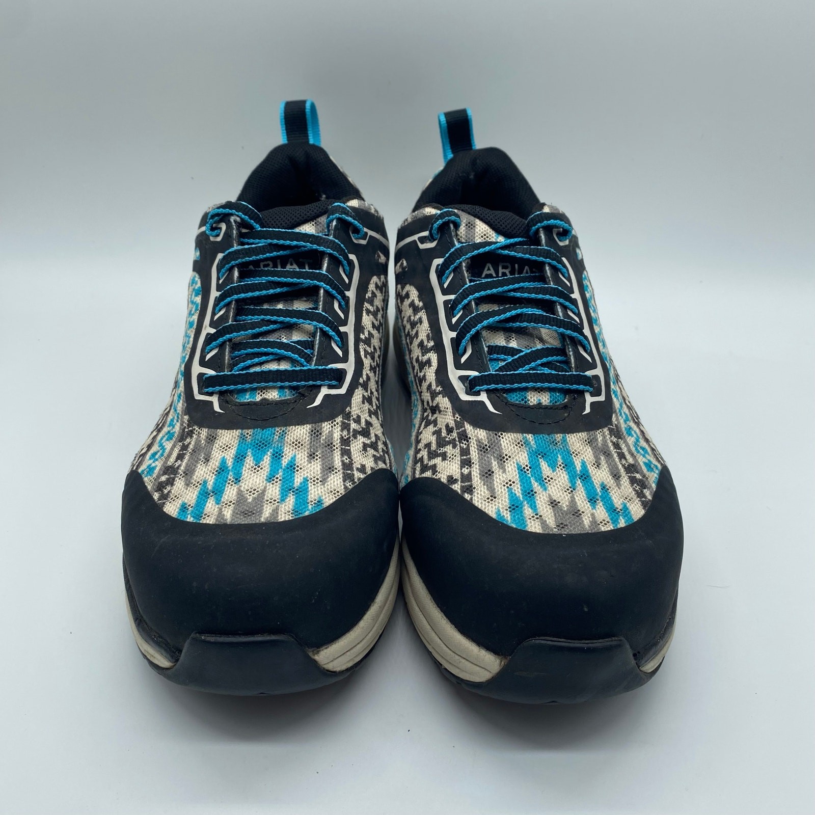 Ariat Outpace Composite Steel Toe Safety Workwear Shoe Aztec Blue Black Women 7