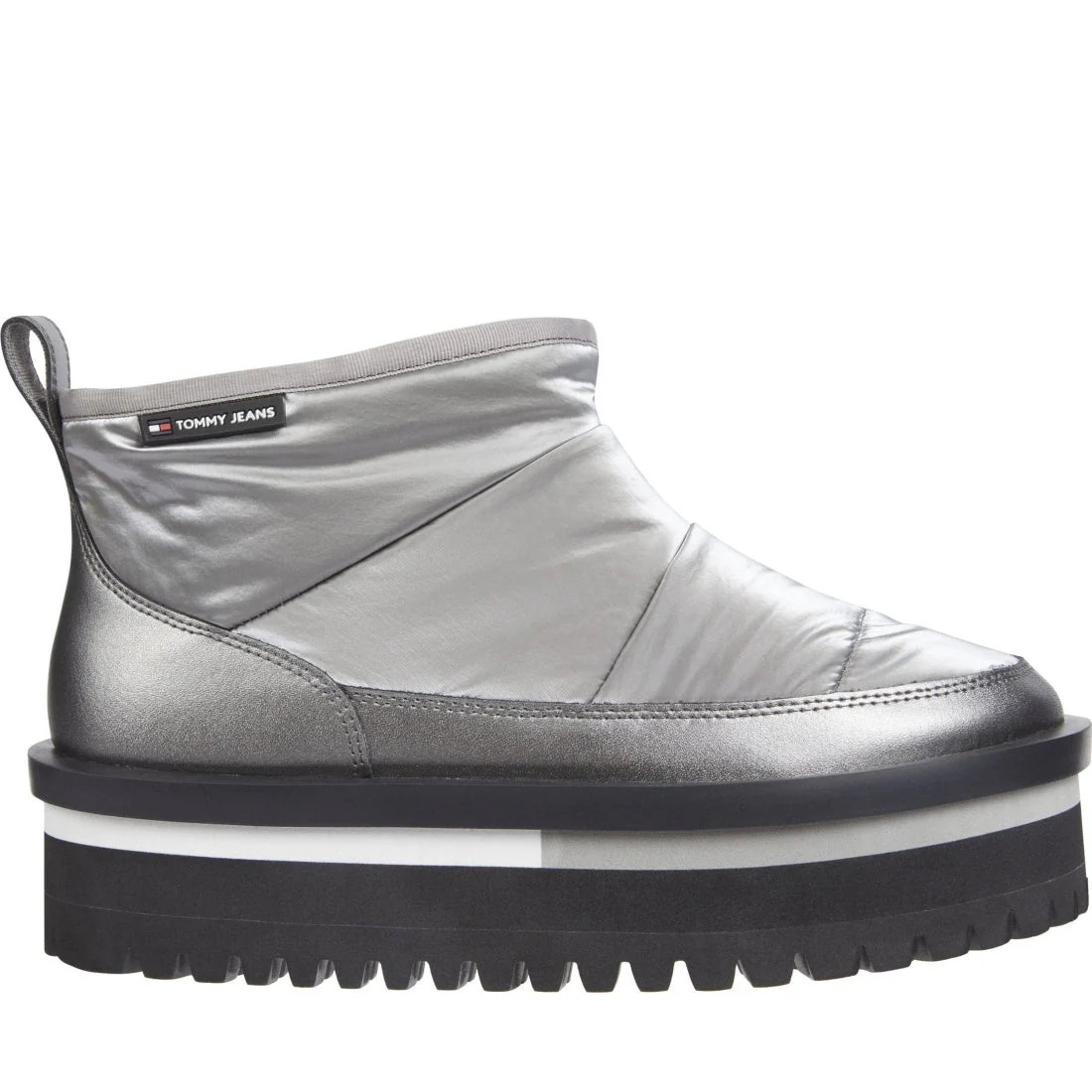 Tommy Jeans Women’s Silver Flatform Ankle Boots Casual EN0EN02689TRH