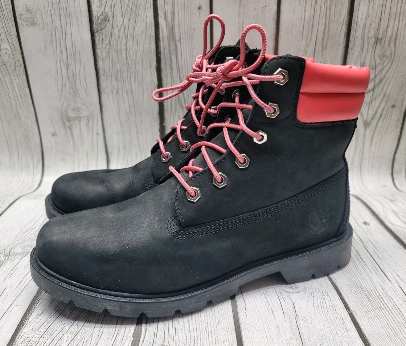Timberland Women’s 9 Linden woods 6″ waterproof boots nubuck Black Pink classic